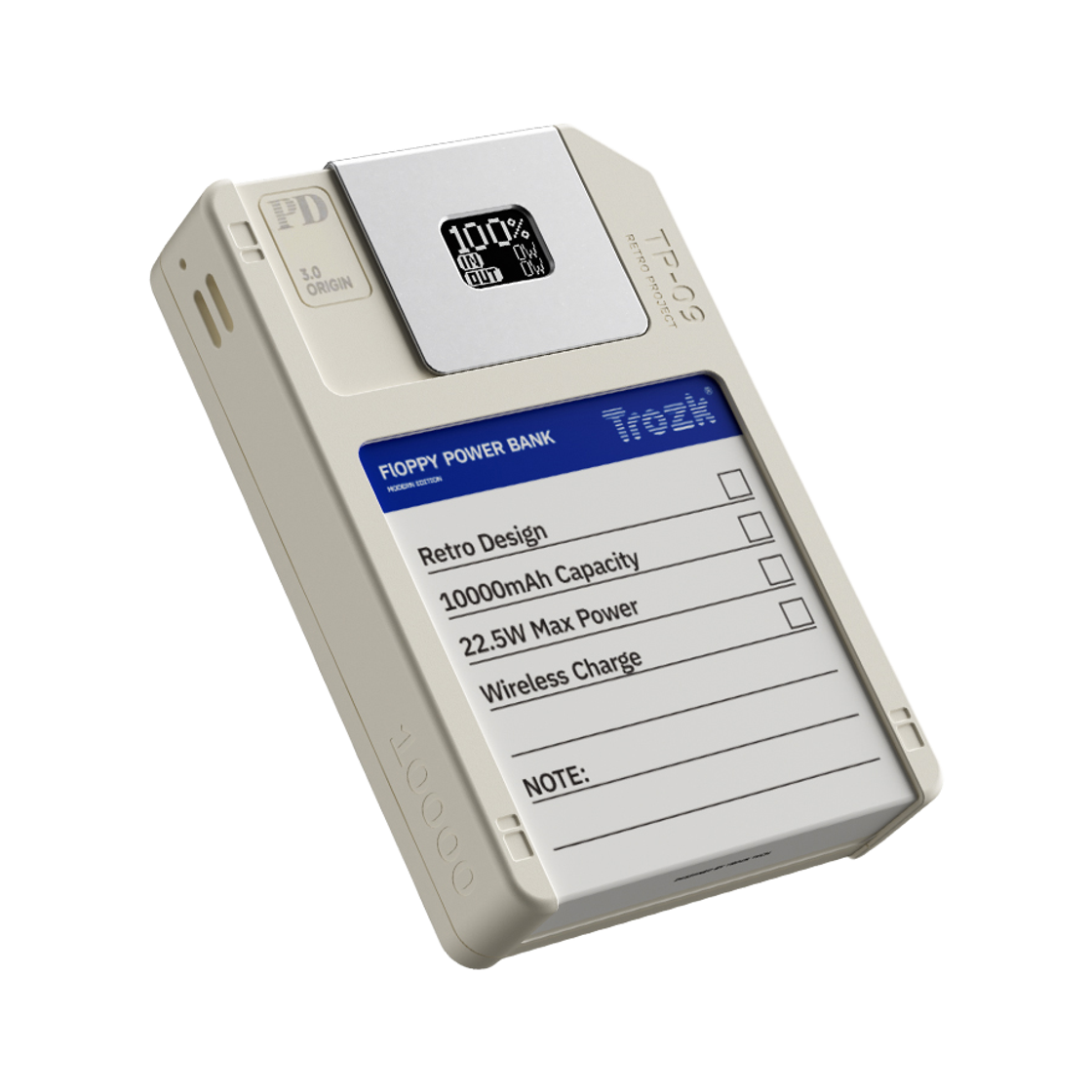 트로즈크 플로피 디스크 보조배터리 TR-PB22 고속충전 10000mAh(Trozk Floppy Disk Power Bank TR-PB22 Fast Charging 10000mAh)