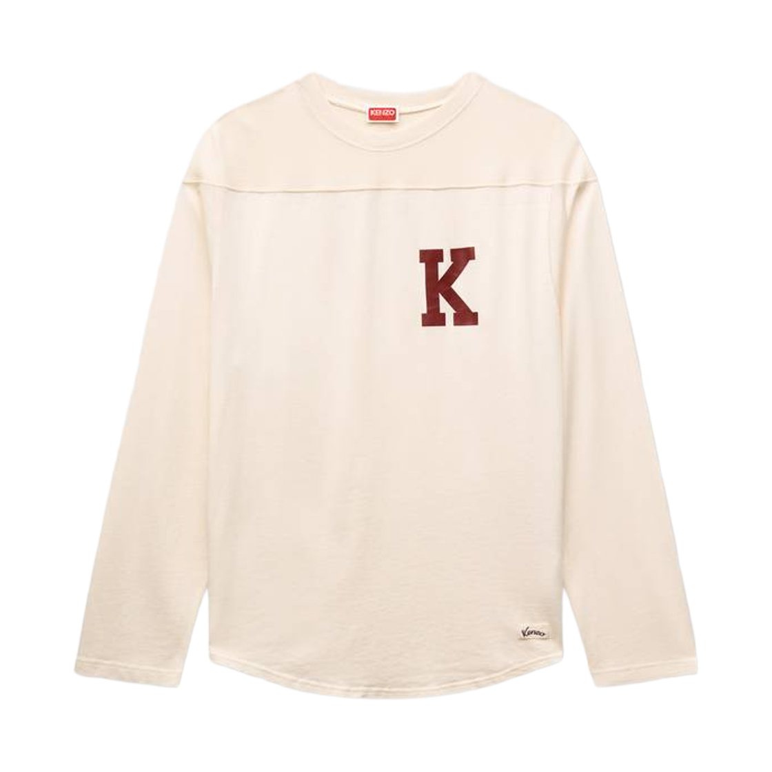 FG65TL5504SF-03 Kenzo Varsity Long Sleeve T-Shirt in Cotton Ecru
