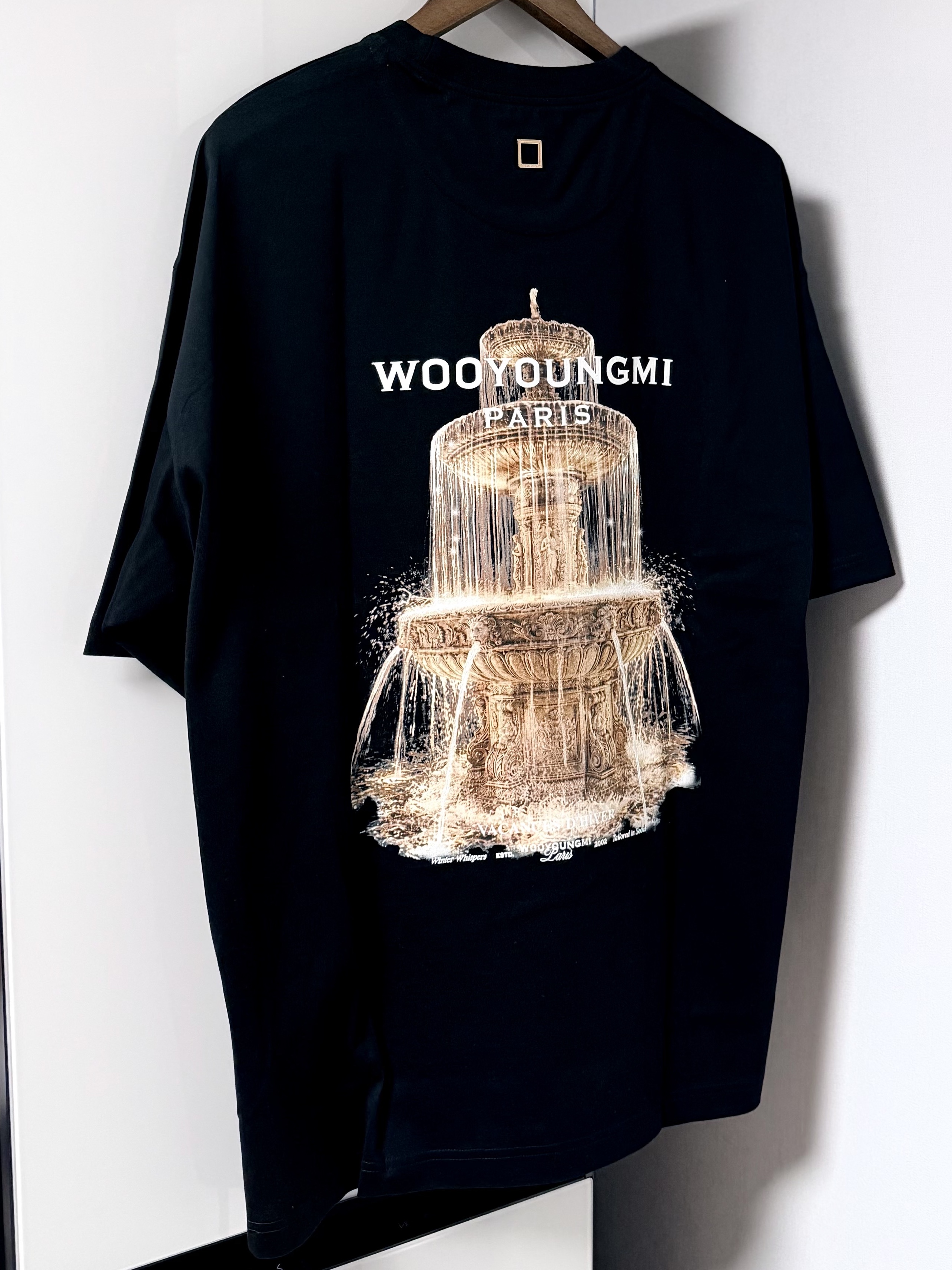 Wooyoungmi Fountain Graphic T-Shirt Black - 26FW 착용 스타일 - 1