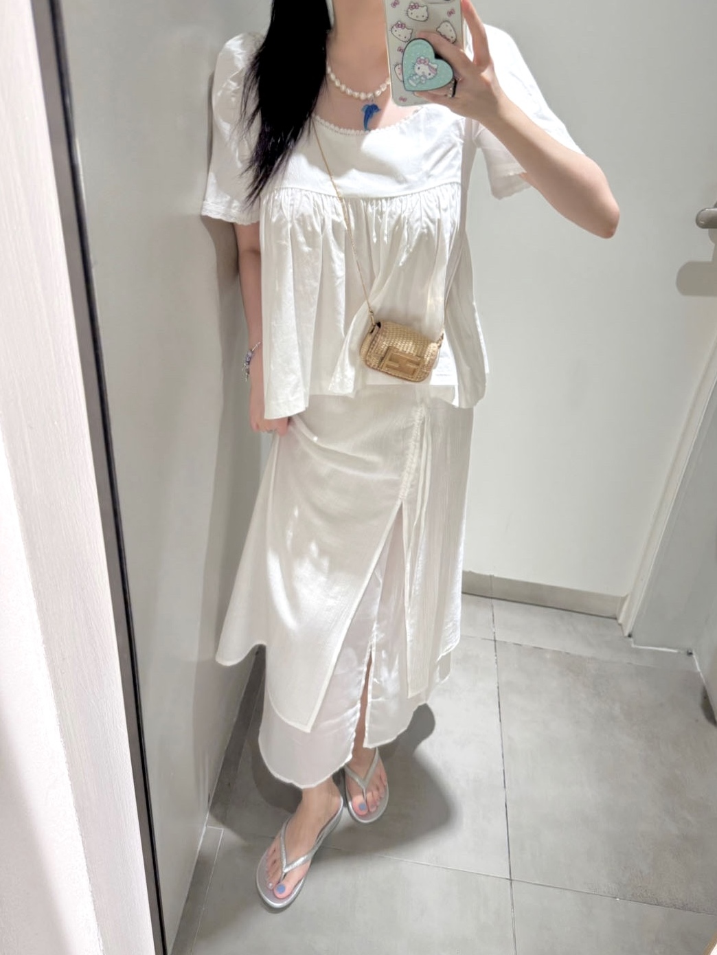 Margarin Fingers X OTZ Romary Banding Shoes Sky Blue, Fendi Fabric Nano Baguette Charm Brown 착용 스타일 - 1