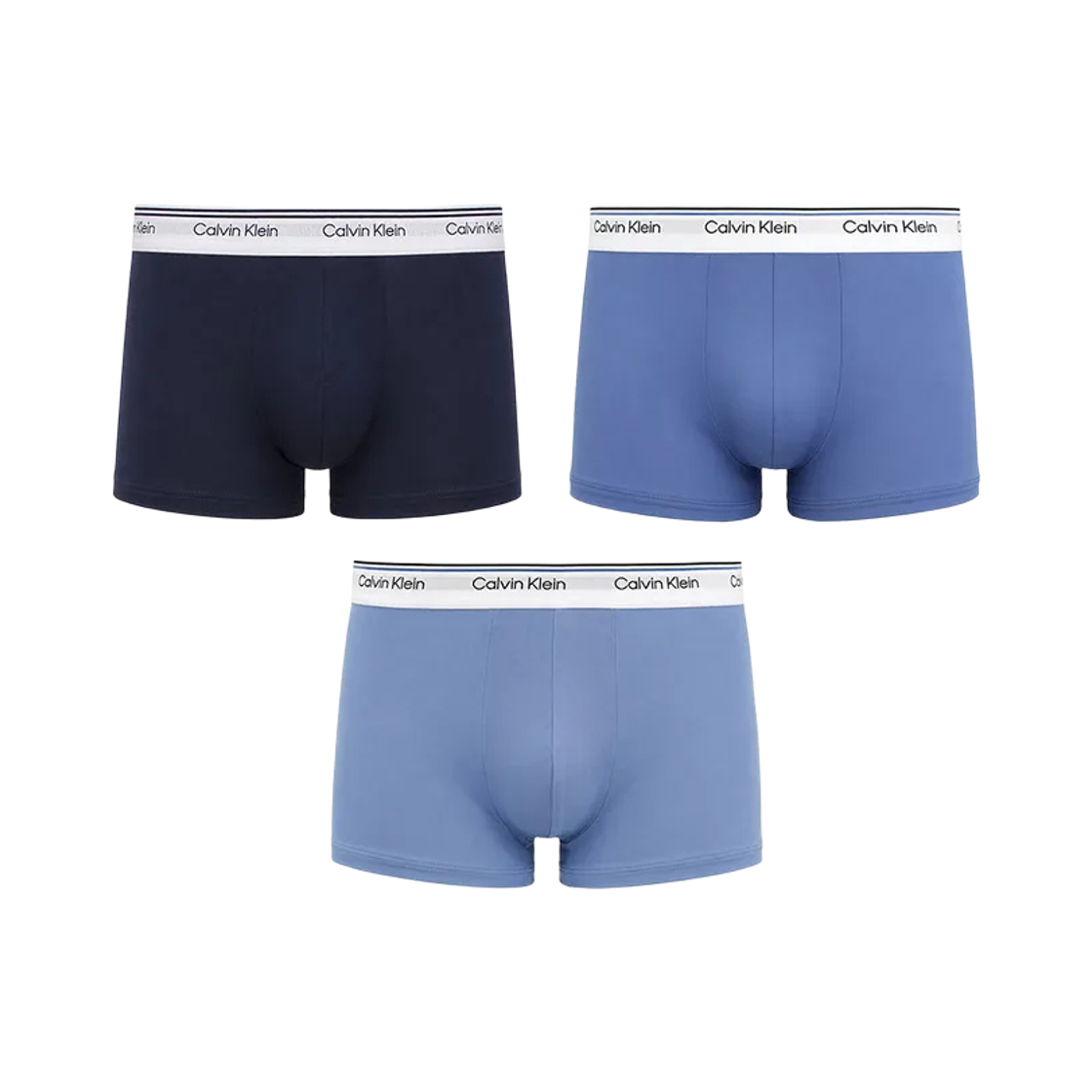 NP2824O400 Calvin Klein Microfiber Stretch Balance 3-pack Low Rise Trunks Navy Blue