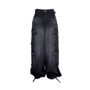 preoccupy 4 Pocket Cut-Ting Wide Denim Pants