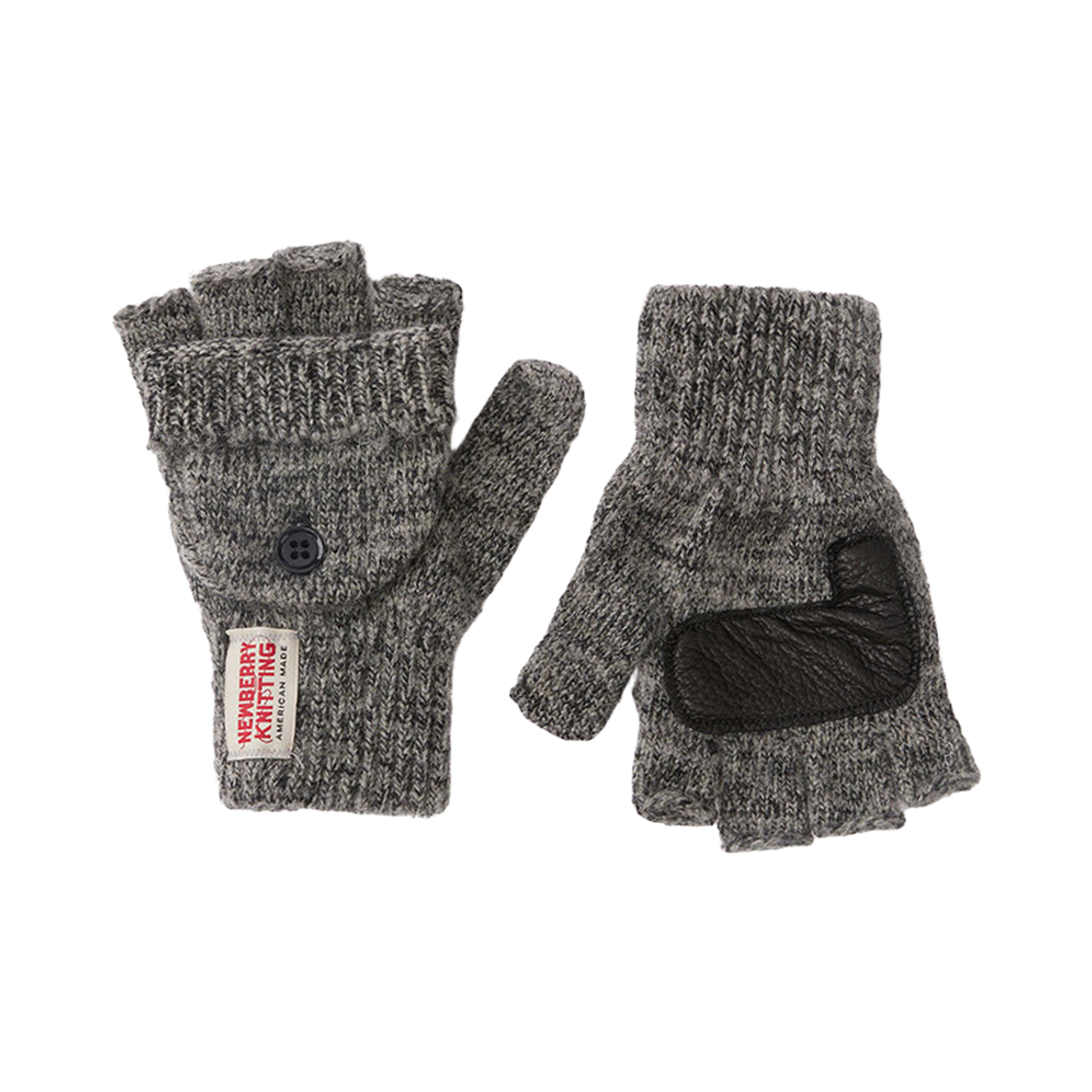 SR-LA2XCT-D-Cha Newberry Knitting Deerskin Glomitt Knit Gloves Charcoal