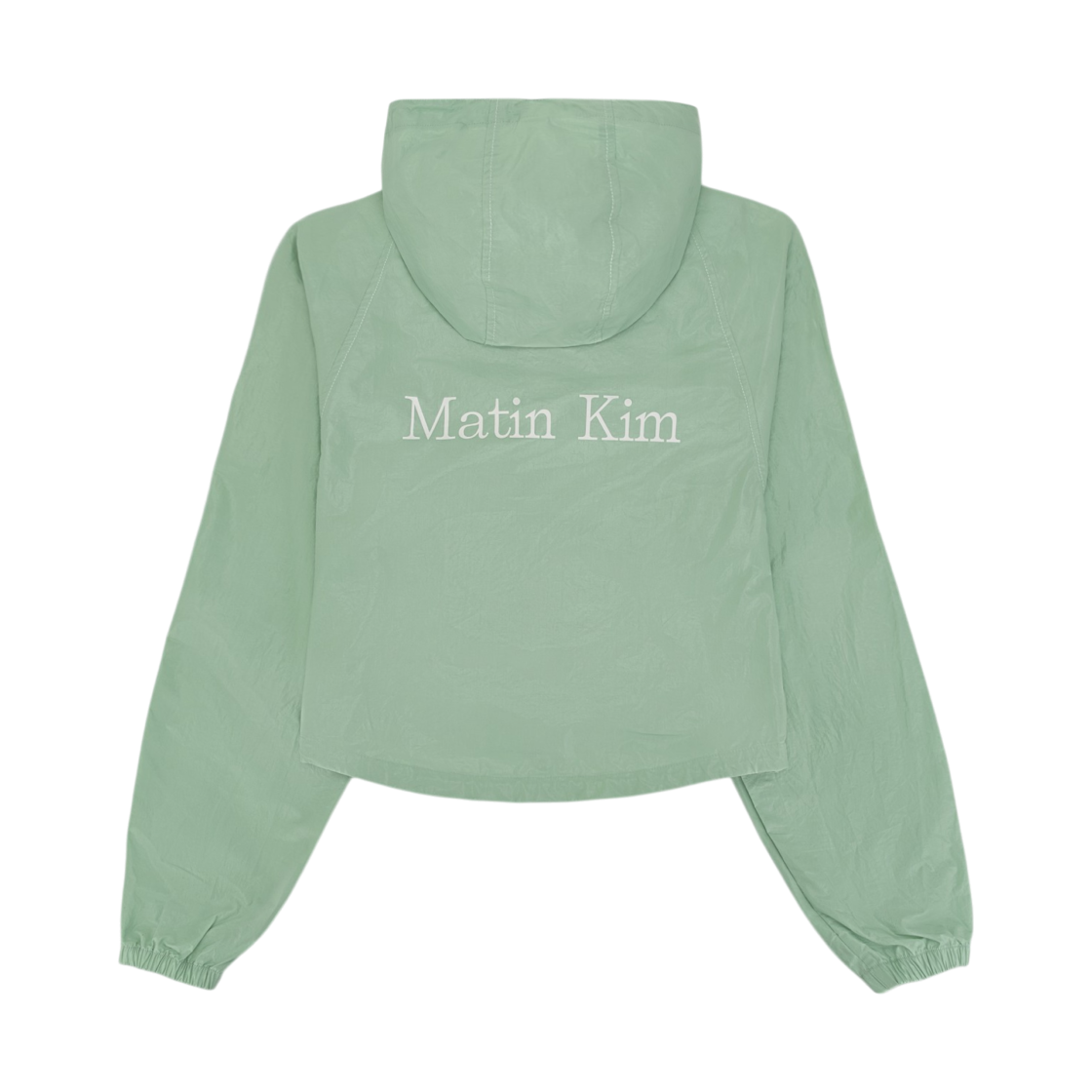 (W) 마뗑킴 마틴 크롭 후디 코팅 점퍼 민트((W) Matin Kim Matin Crop Hoody Coating Jumper In Mint) - 2