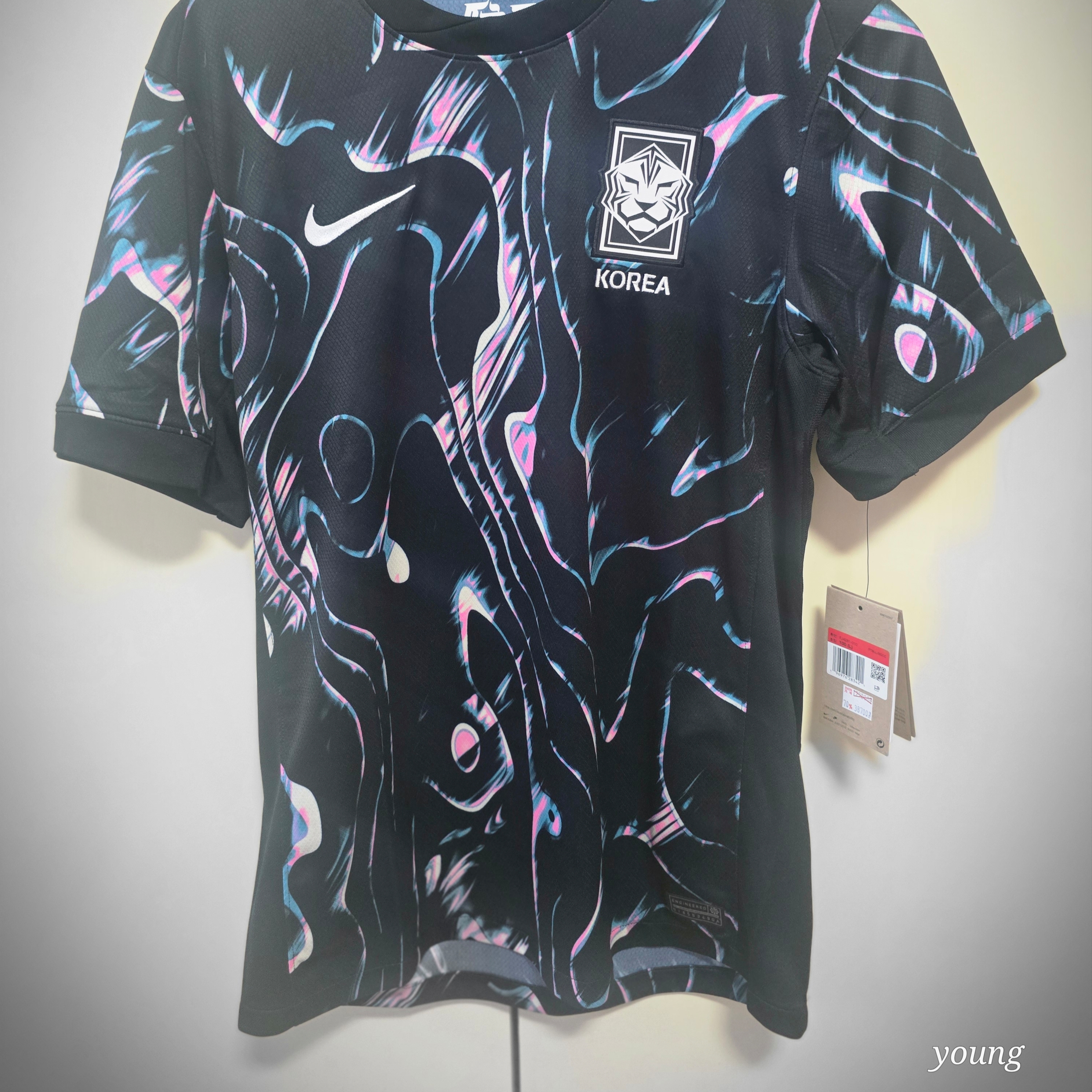 Nike Korea 2023/24 Dri-Fit Stadium Away Replica Jersey Black Pink Glow - Asia (Non Marking Ver.) 착용 스타일