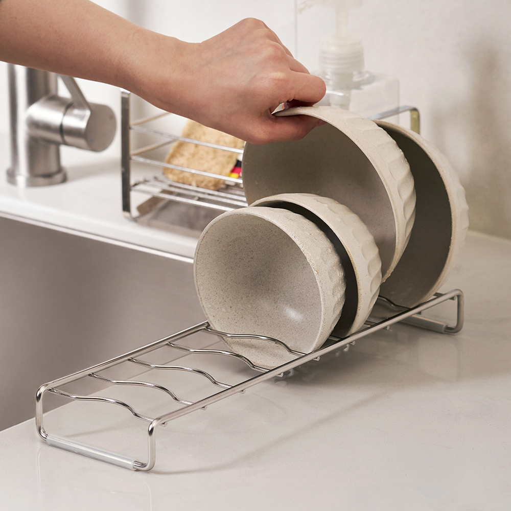 바겐슈타이거 스텐 304 헤이븐 식기 그릇 정리 랙 8칸(Wagensteiger 304 Stainless Steel Haven Dish Organizer Rack (8 Slots)) - 4