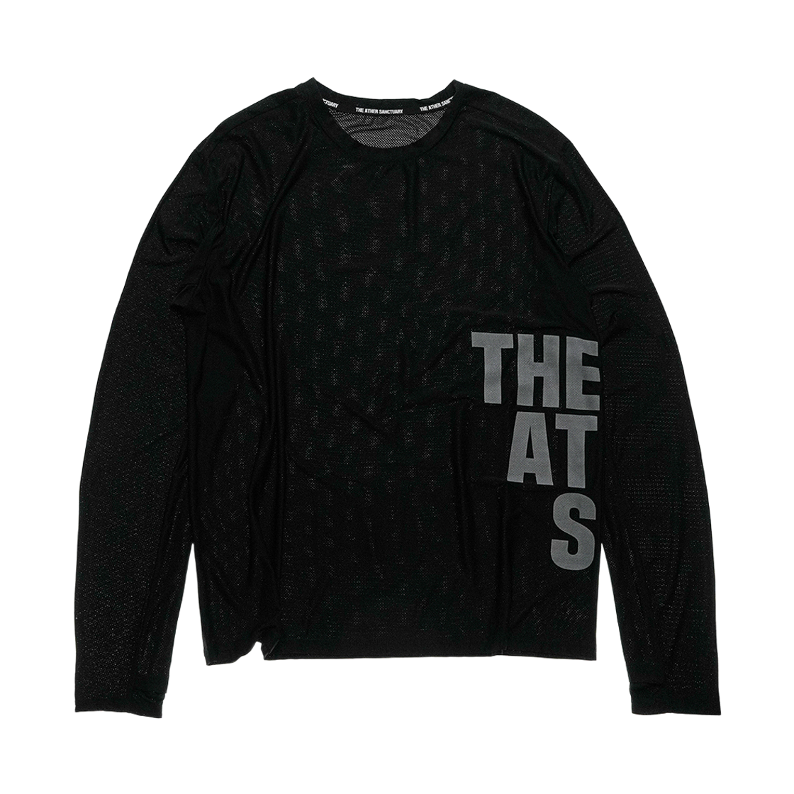 디아더생츄어리 오리진 빅로고 메쉬 긴팔 티셔츠 블랙(THE ATHER SANCTUARY Origin Big Logo Mesh L/S Tee Black) - 1