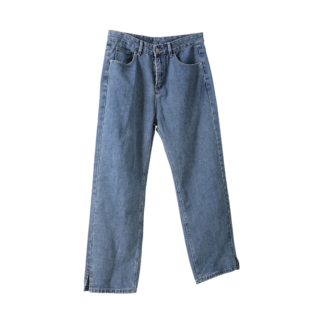 GC3701 GCLIP Hem-Slit Straight Denim Pants