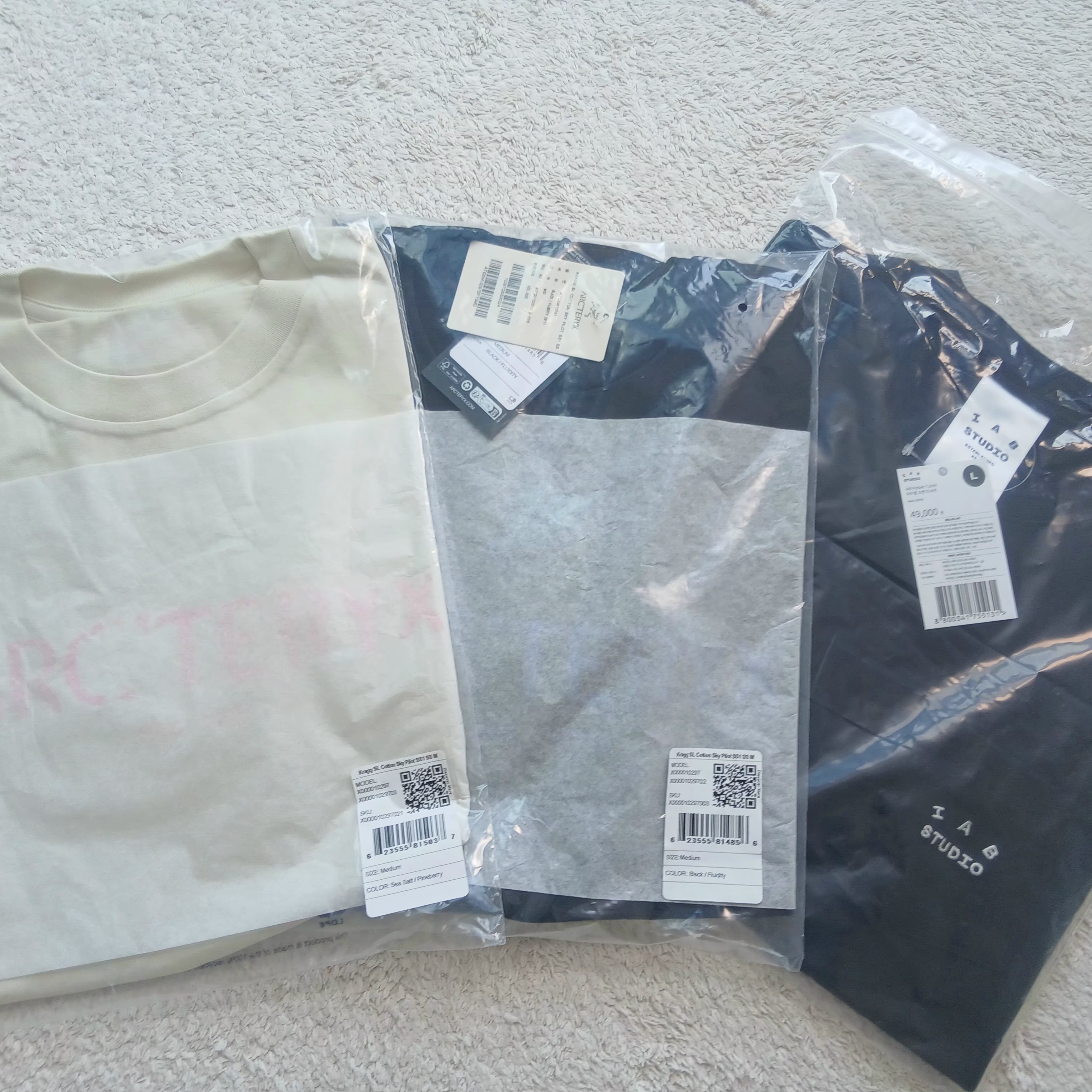 Arc'teryx Kragg SL Cotton Sky Pilot SS T-Shirt Black Fluidity, Arc'teryx Kragg SL Cotton Sky Pilot SS T-Shirt Sea Salt Pineberry 착용 스타일 - 3