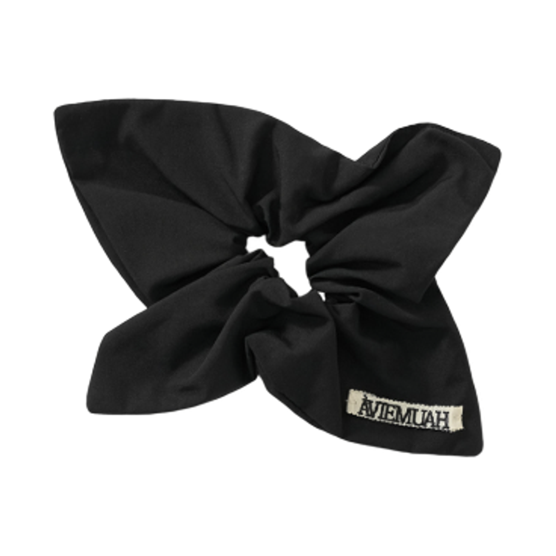 (W) 아비에무아 스퀘어 타프타 스크런치 블랙((W) Aviemuah Square Tafta Scrunchie Black)