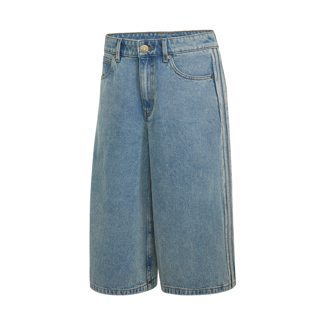 KQ6478 (W) Adidas Mid-Rise Denim Jorts Worn Blue Denim - KR Sizing