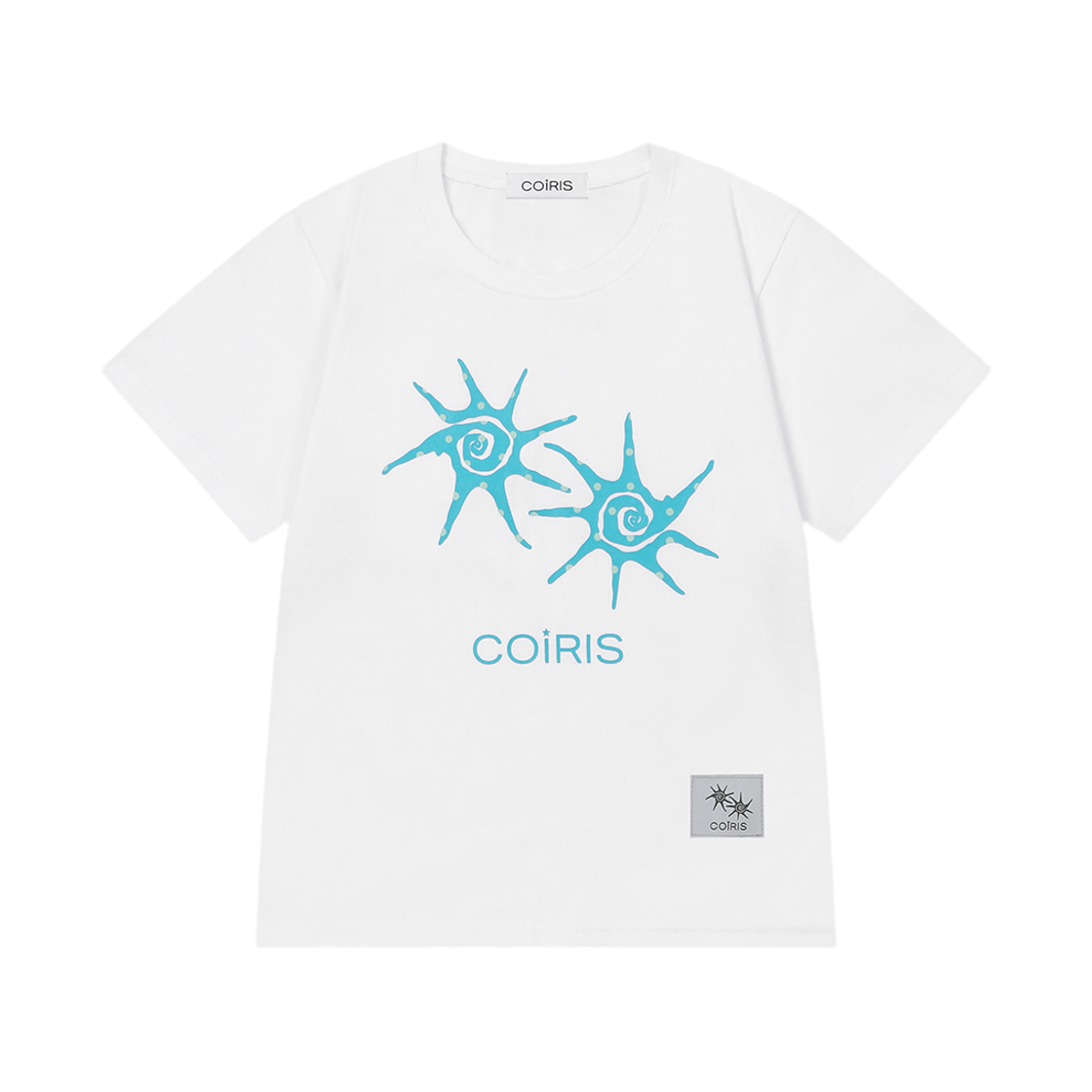C-P00000KL Coiris Dua Dot Color Logo Half T White