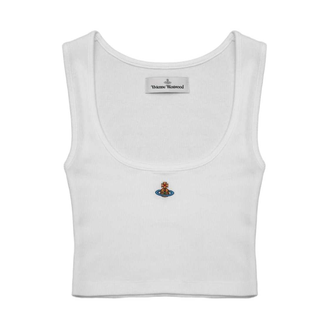 1G010011-J009C-A401 (W) Vivienne Westwood Cropped Rib Top White
