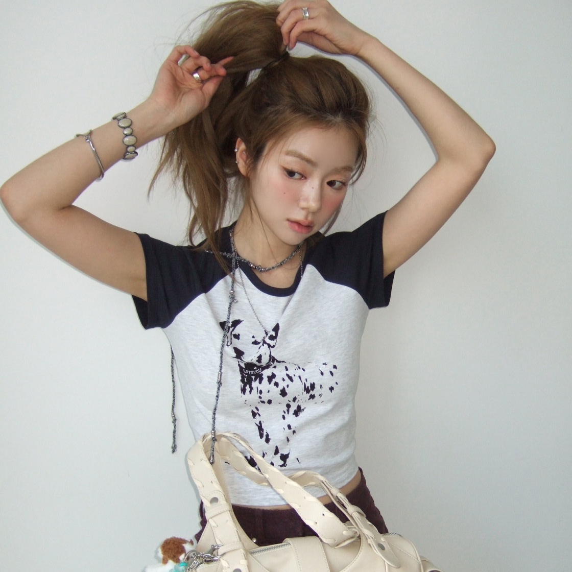 라츠유 달마시안 티 라이트 그레이(LOTS YOU Dalmatian Tee Light Gray) - 3