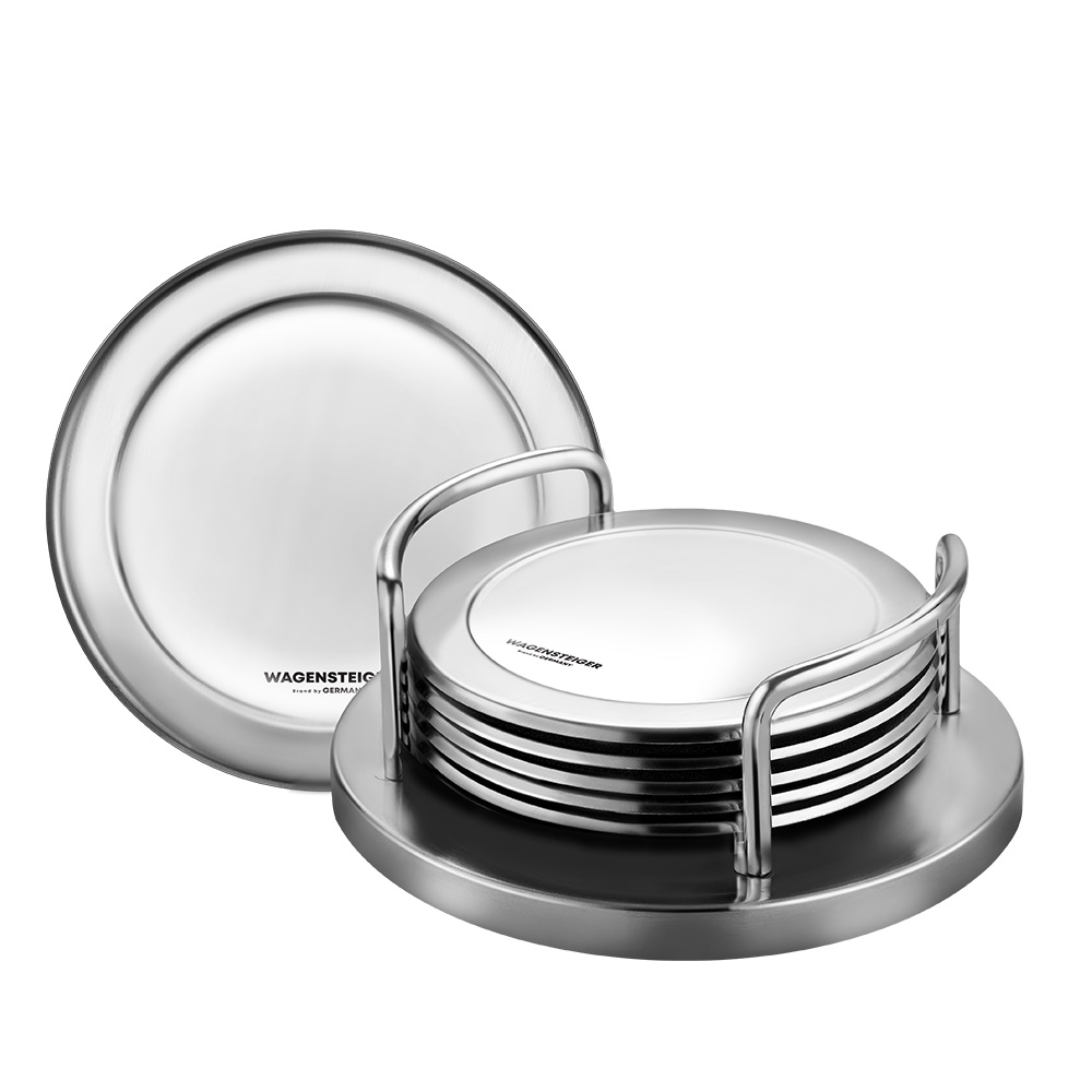 바겐슈타이거 논슬립 스텐 코스터 6P+전용거치대 1P 세트(Wagensteiger Non-Slip Stainless Steel Coaster Set (6 Coasters + 1 Holder)) - 6