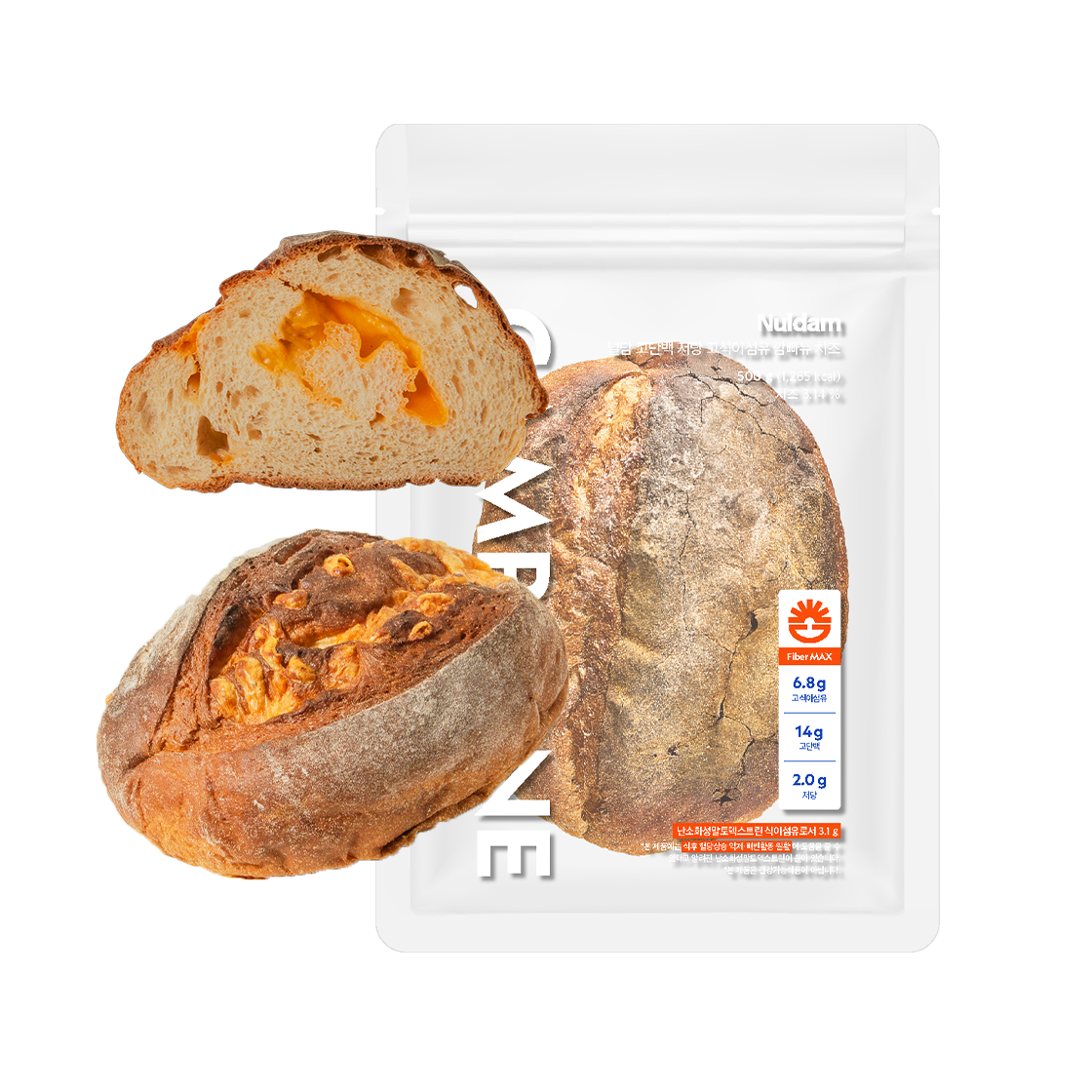 널담 고단백 저당 고식이섬유 깜빠뉴 치즈 1개(500g)(Nuldam High Protein, Low Sugar, High Fiber Cheese Campagne, 1 Loaf (500g))