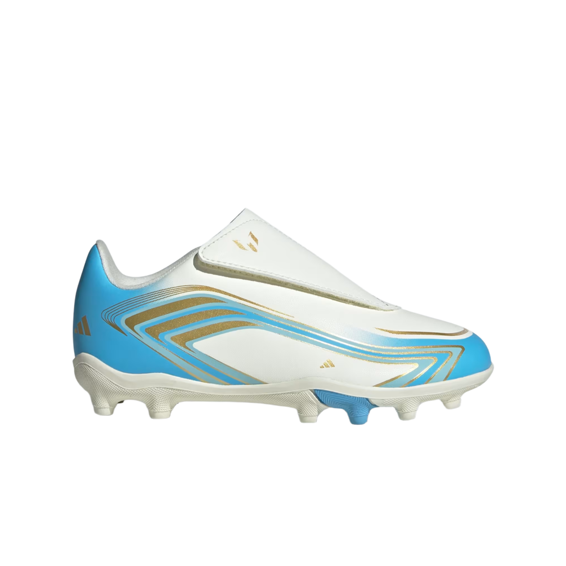 KK1711 (C) Adidas F50 Messi Club Velcro FG/MG Ivory Semi Blue Burst