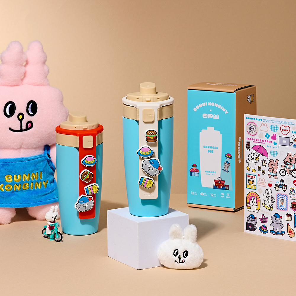 스케이터 에피 텀블러 2.0 그란데 버니콘비니 콜라보 카니나 세트 블루 473ml(Skater EPII TUMBLER 2.0 Grande Bunni Konbiny Collaboraion Kanina SET Blue 473ml) - 3