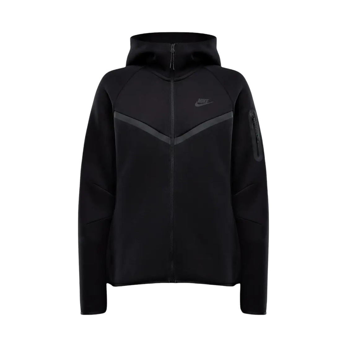 (W) 나이키 NSW 테크 플리스 윈드러너 풀 집 후드 블랙 - 아시아((W) Nike NSW Tech Fleece Windrunner Full Zip Hoodie Black - Asia) - 1
