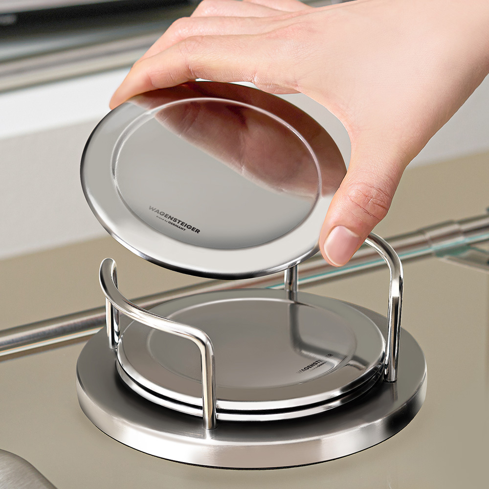 바겐슈타이거 논슬립 스텐 코스터 6P+전용거치대 1P 세트(Wagensteiger Non-Slip Stainless Steel Coaster Set (6 Coasters + 1 Holder)) - 2