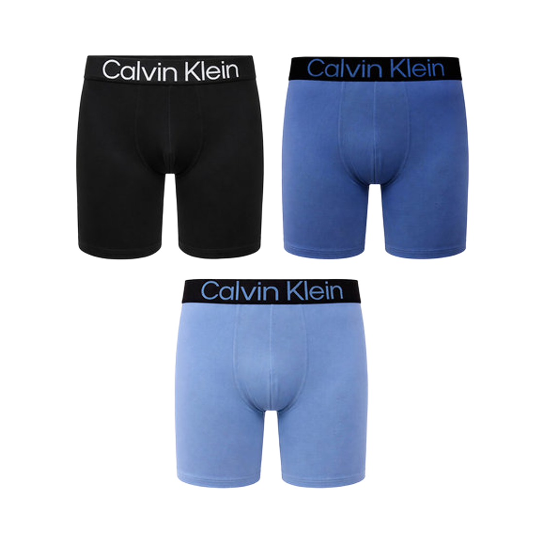 NP2608O450 Calvin Klein Bold Logo Micro Stretch 3-pack Boxer Brief Black Blue