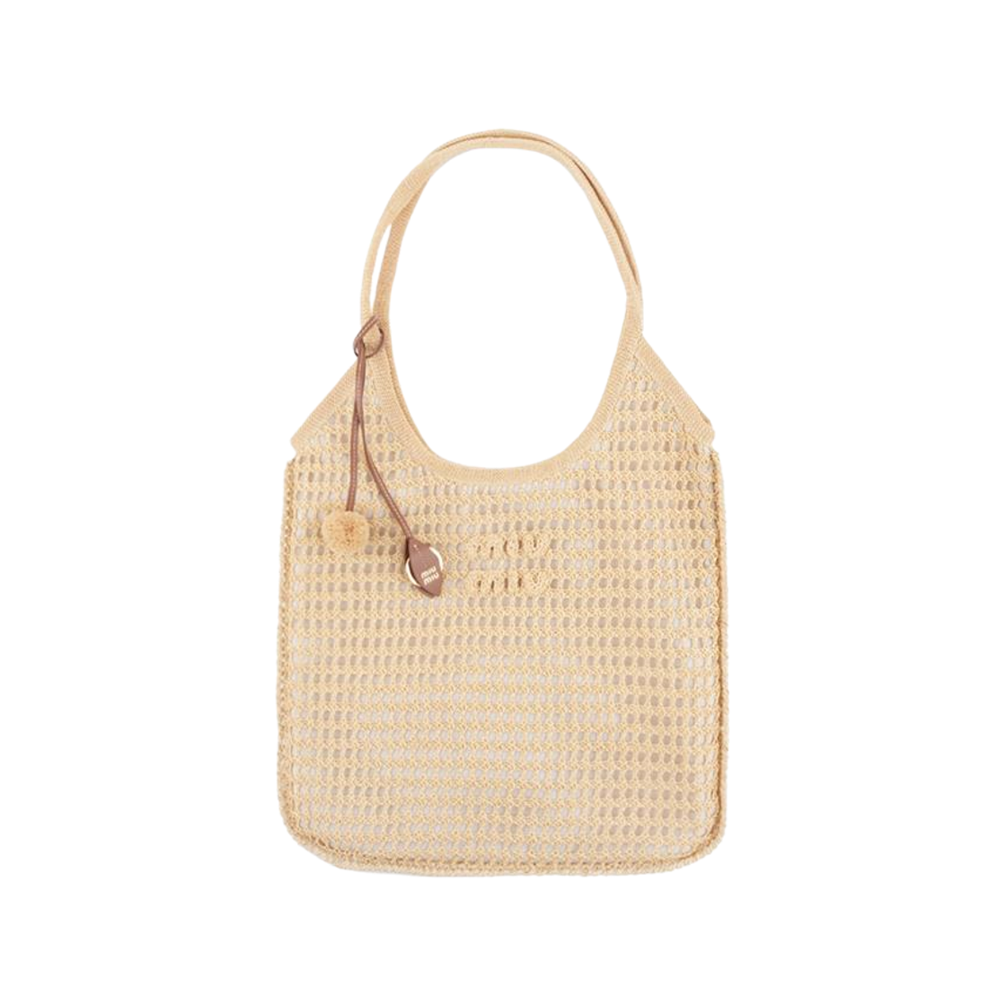 5BG231 2I0C F0018 [20% 쿠폰] Miu Miu Ivy Raffia Crochet Bag Natural