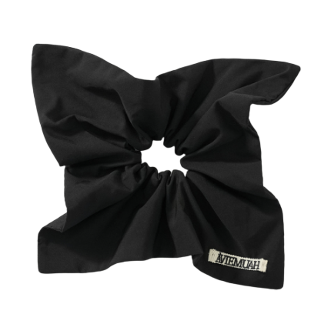 (W) 아비에무아 스퀘어 타프타 스크런치 블랙((W) Aviemuah Square Tafta Scrunchie Black) - 2