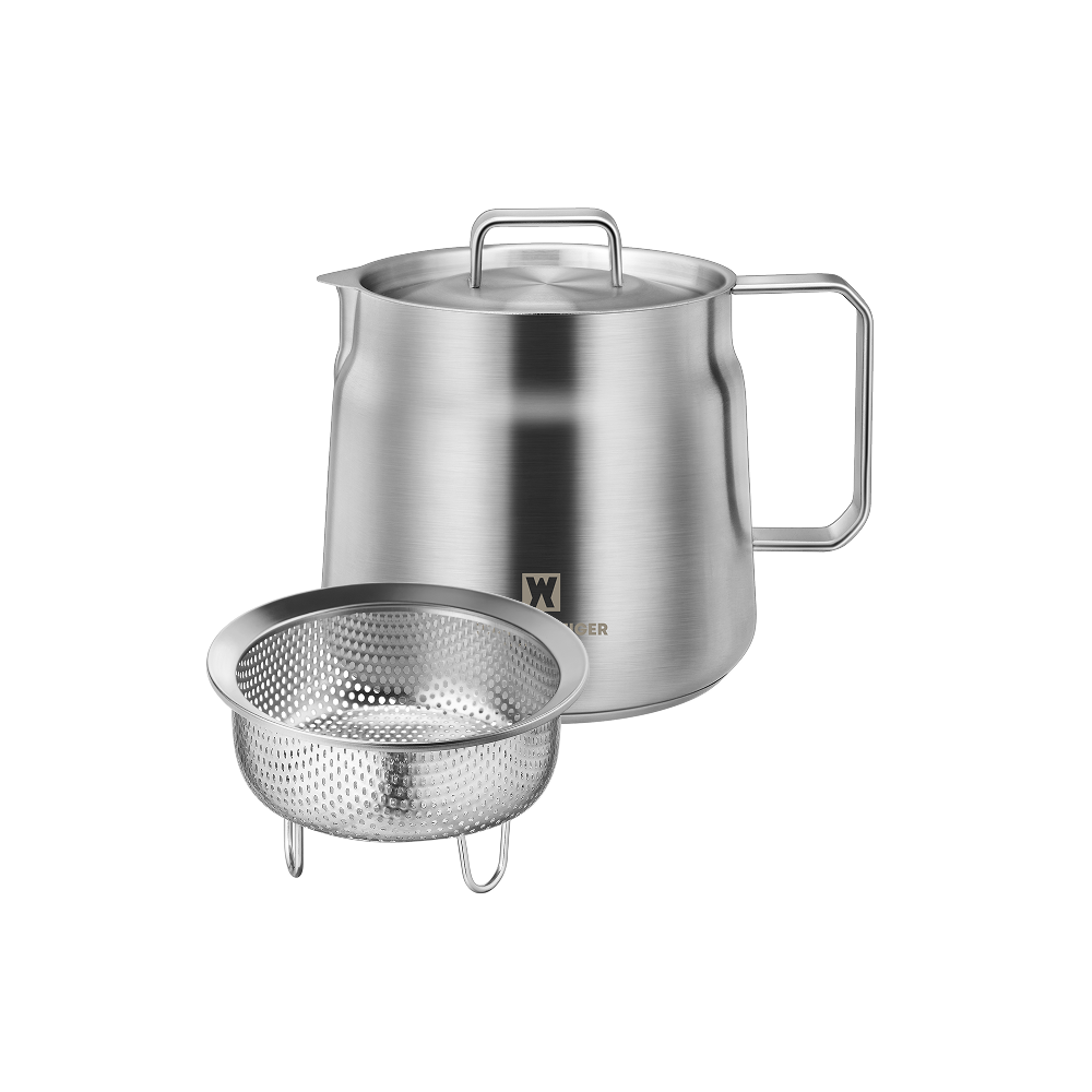 WA0836 Wagensteiger 304 Stainless Steel Punching Steamer + Induction Kettle Pot 1.5L Set