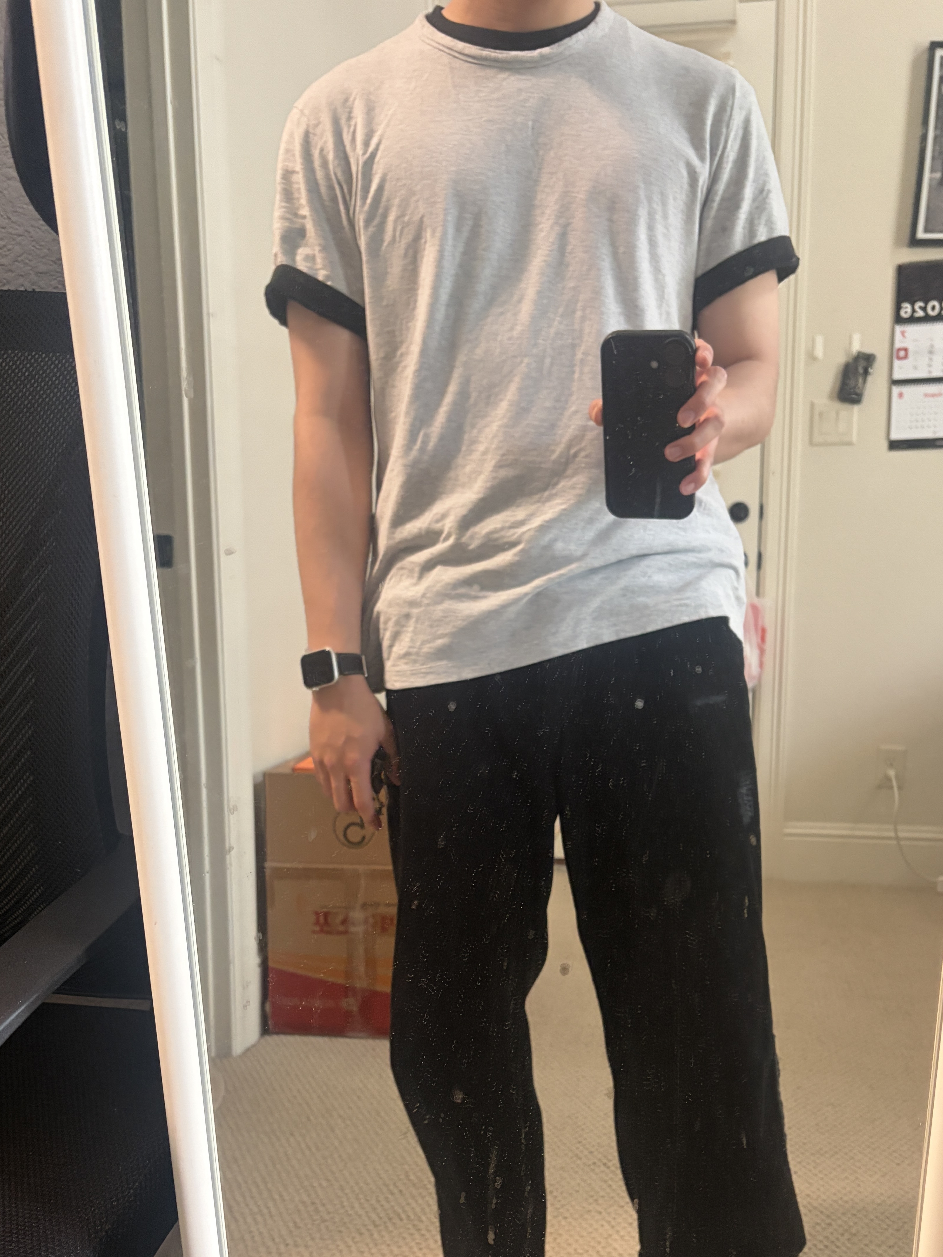Polyteru Human Index Human Basica T-Shirt Light Melange, Polyteru Rebuild Corduroy Gosima Pants Faded Black 착용 스타일
