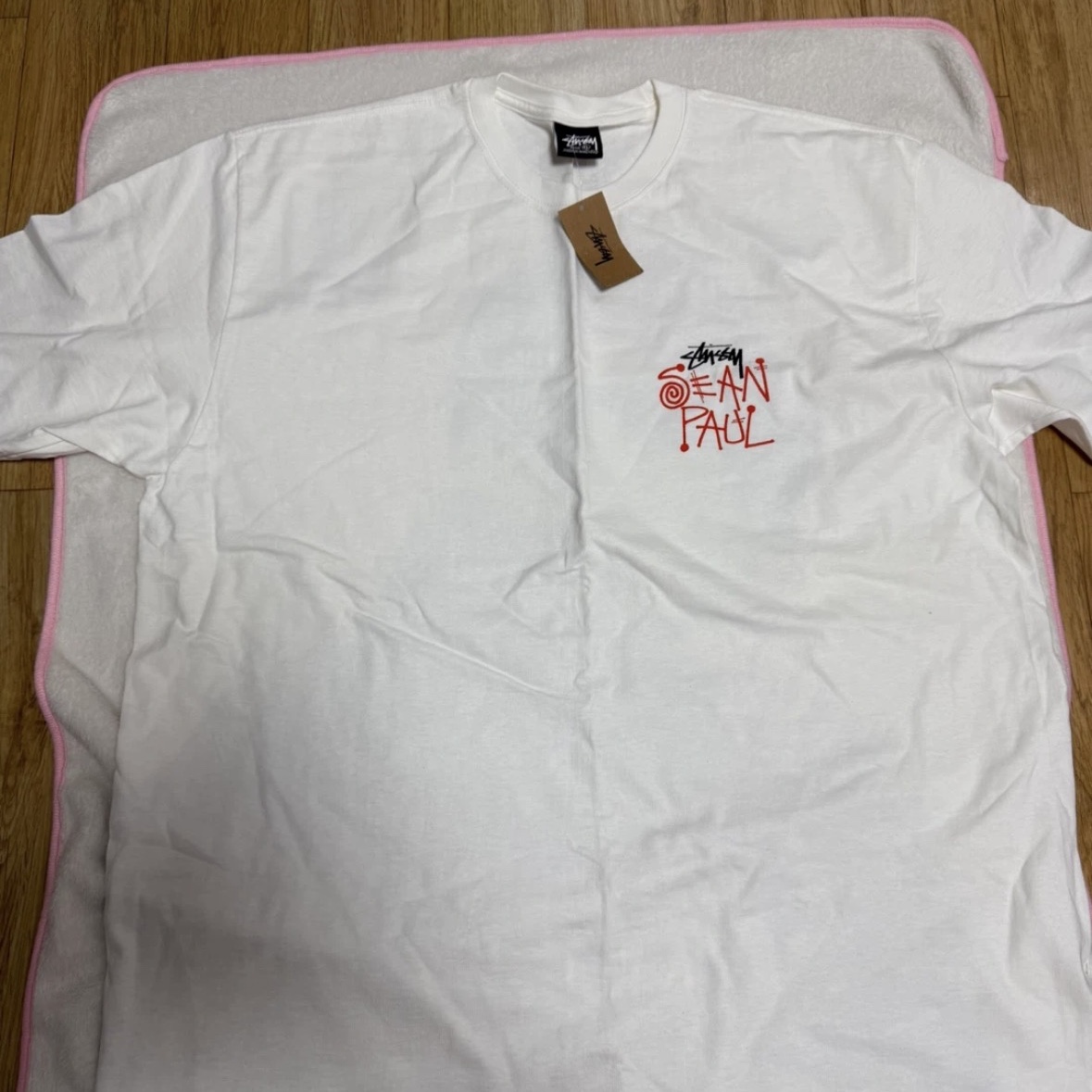 Stussy x Sean Paul T-Shirt White 착용 스타일 - 2