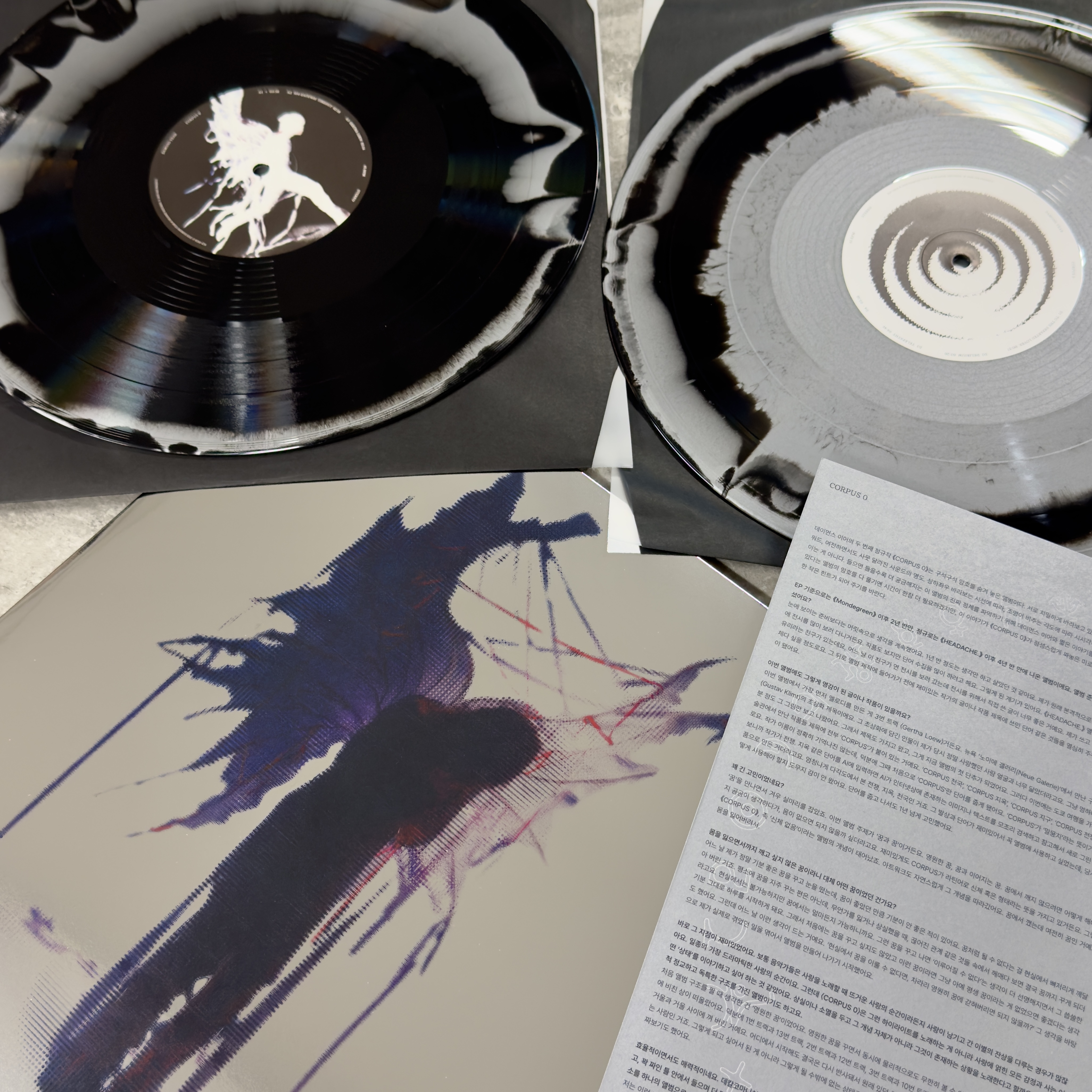 Damons year 2nd Album CORPUS 0 LP Black Silver Mixed Color (2LP) 착용 스타일