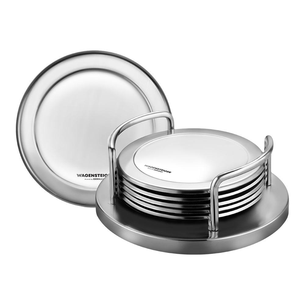 바겐슈타이거 논슬립 스텐 코스터 6P+전용거치대 1P 세트(Wagensteiger Non-Slip Stainless Steel Coaster Set (6 Coasters + 1 Holder))