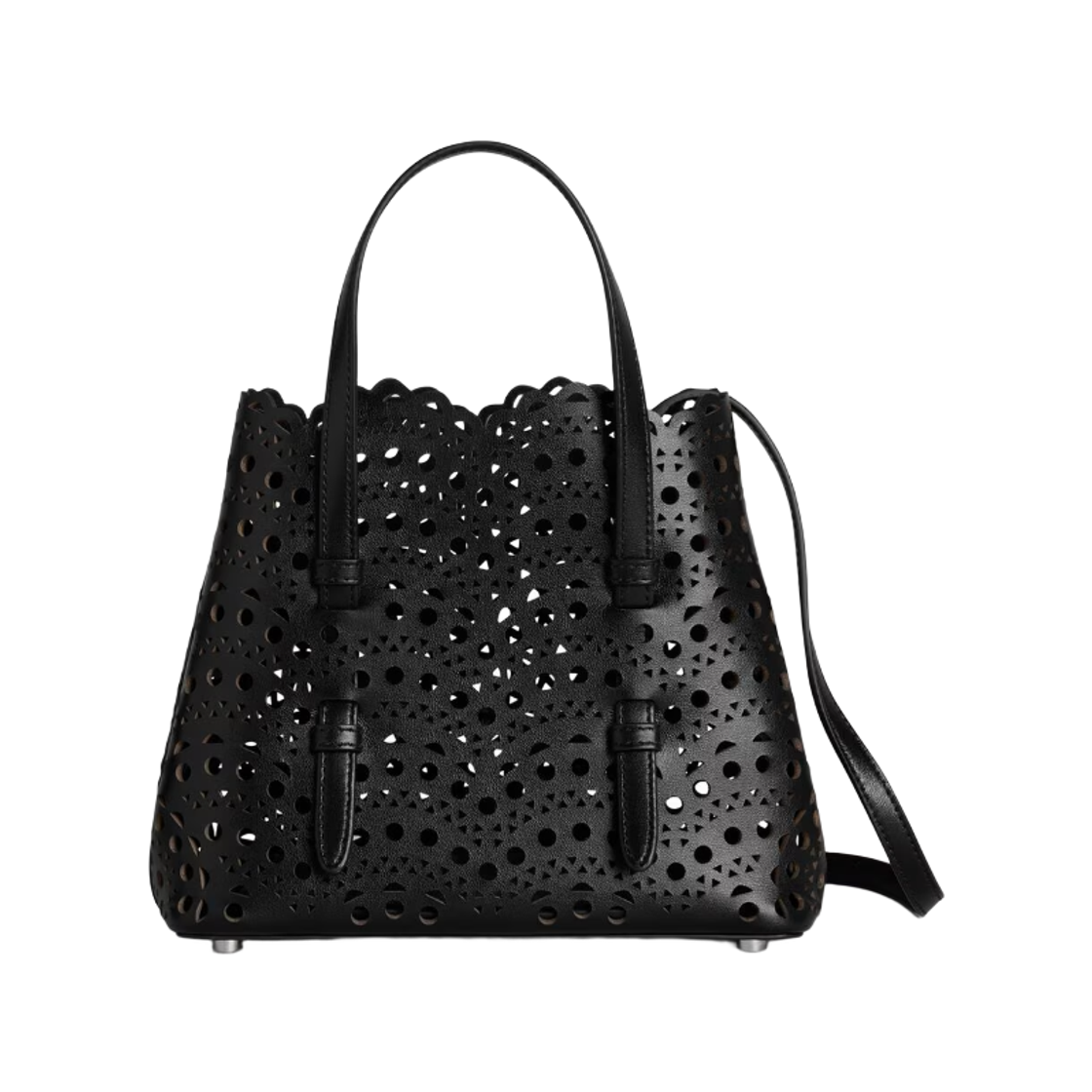 알라이아 비엔 웨이브 카프스킨 미나 20 백 블랙(Alaia Mina 20 Bag in Vienne Wave Calfskin Black)
