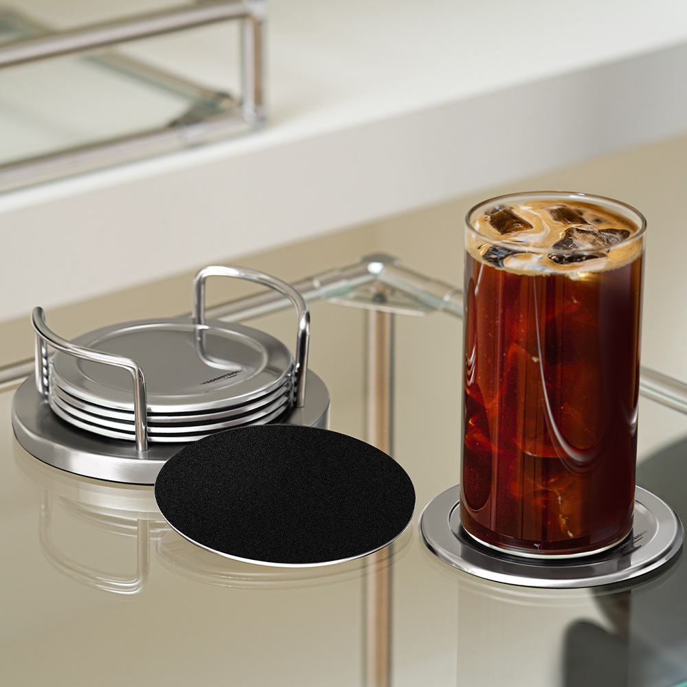 바겐슈타이거 논슬립 스텐 코스터 6P+전용거치대 1P 세트(Wagensteiger Non-Slip Stainless Steel Coaster Set (6 Coasters + 1 Holder)) - 5