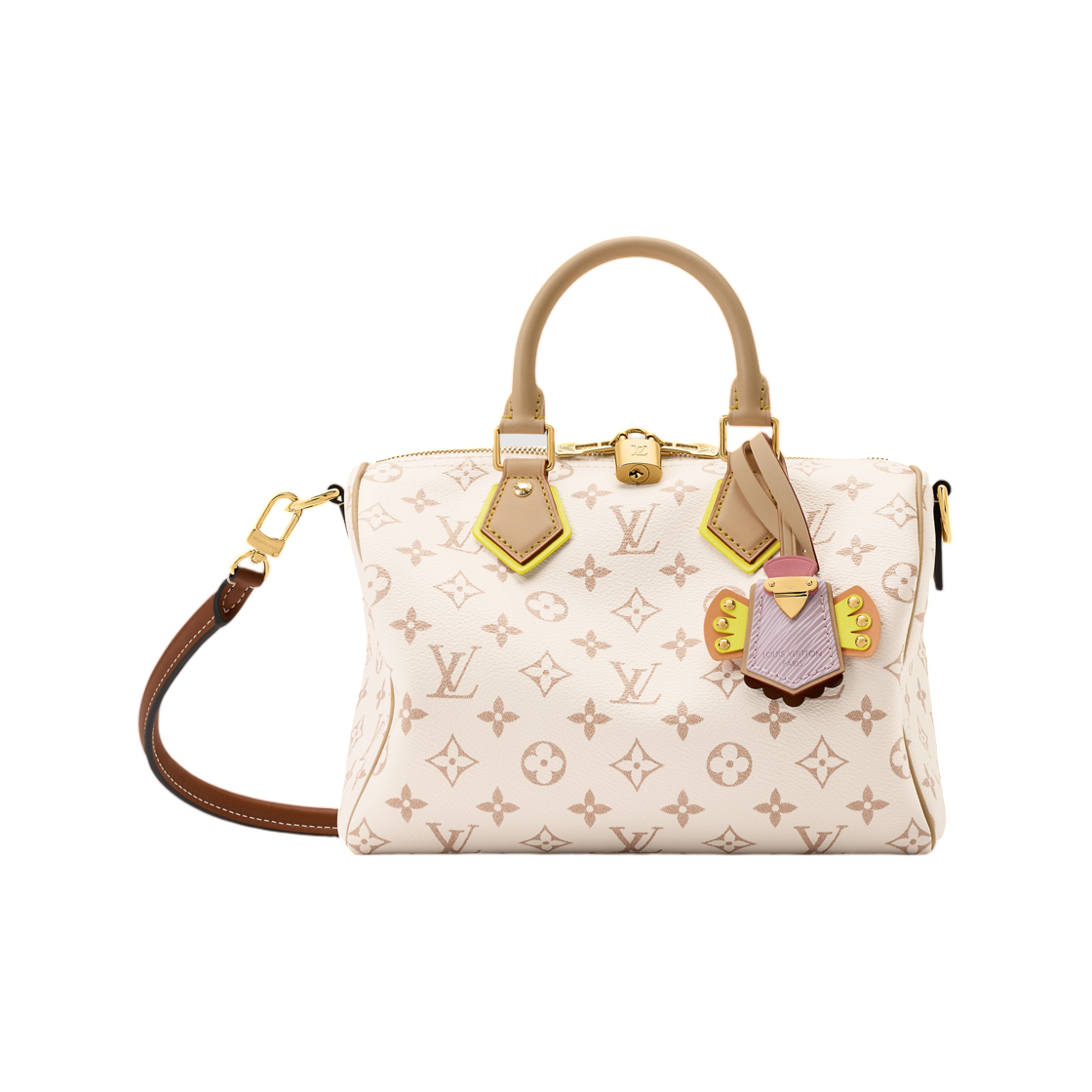 M2A038 Louis Vuitton Speedy Bandouliere 25 Soft LV Crafty Monogram Dune