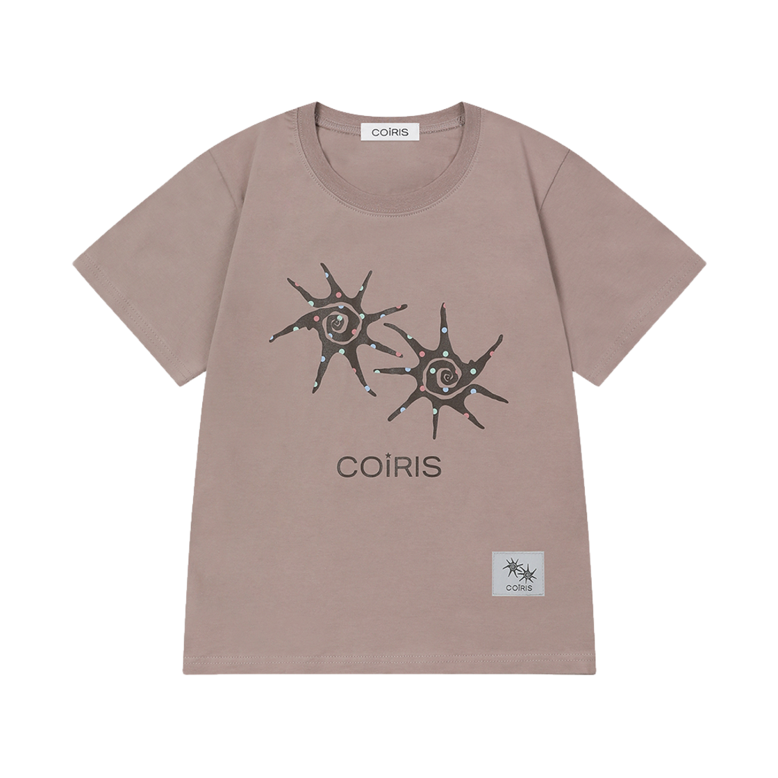 C-P00000KL Coiris Dua Dot Color Logo Half T Dusty Pink