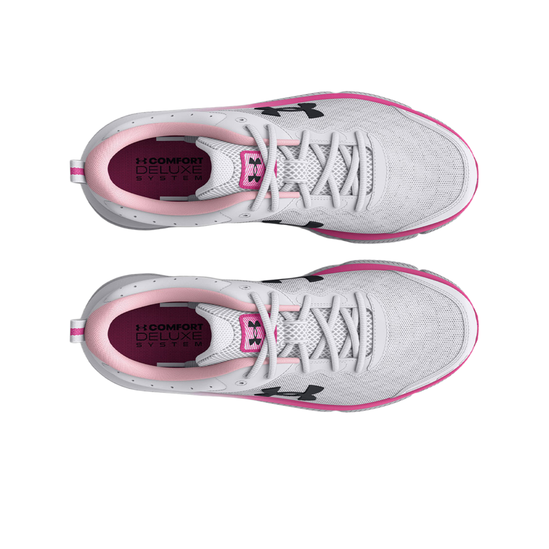 (W) 언더아머 차지드 어서트 10 화이트 레벨 핑크((W) Under Armour Charged Assert 10 White Rebel Pink) - 2