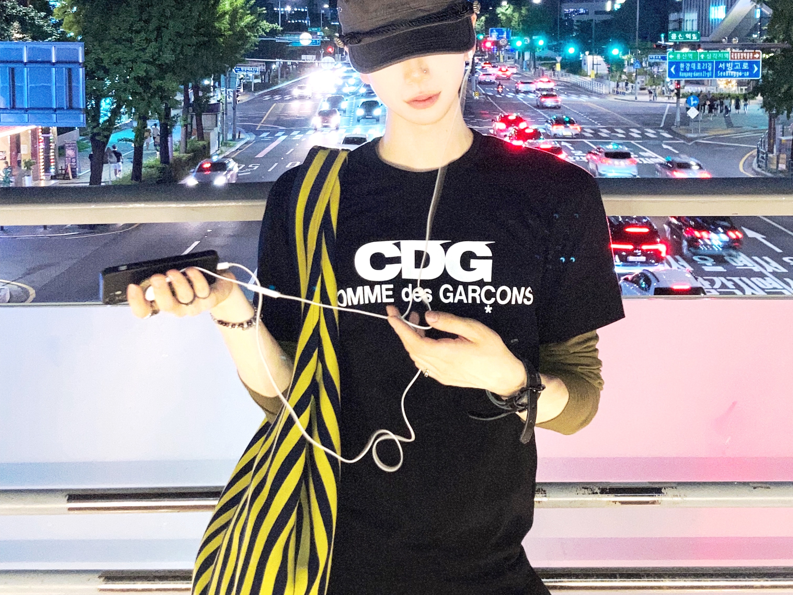 CDG Logo T-Shirt Black 착용 스타일