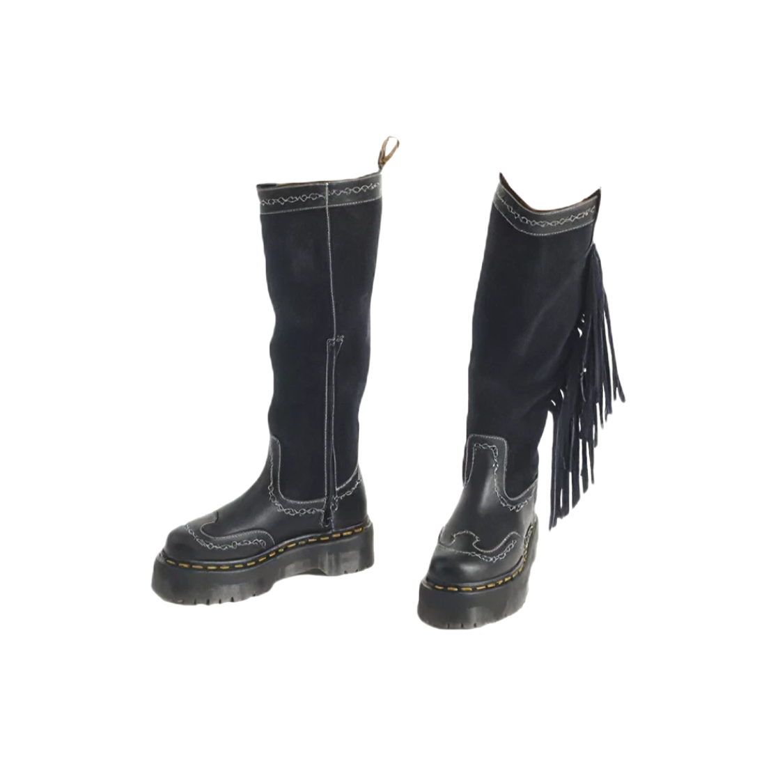 43173001 (W) Dr. Martens Desert Rodeo Quad Hi Leather Suede Boots Black
