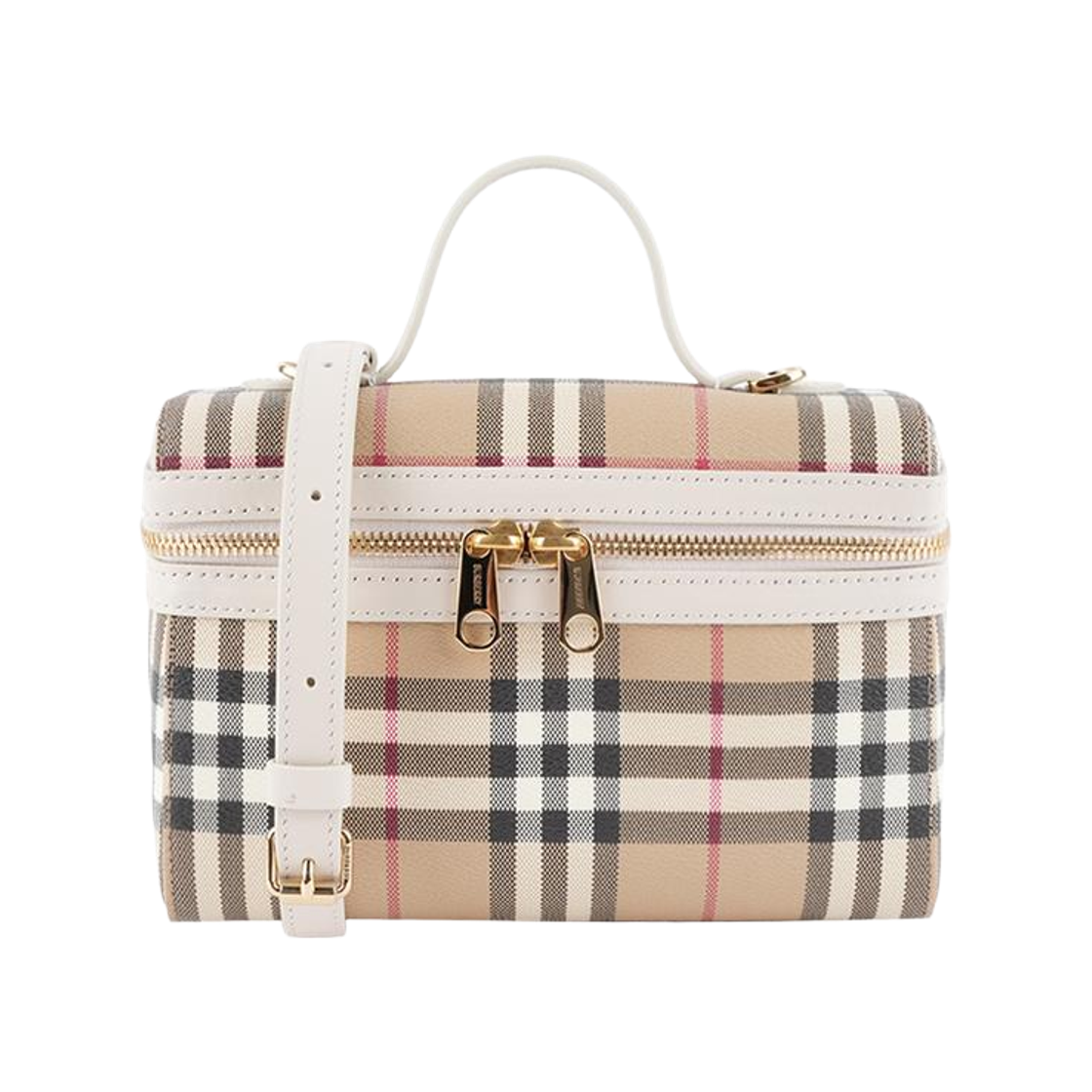 8125135 [25% 쿠폰] [12% 쿠폰] Burberry Check Vanity Bag Archive Beige Soap Beige