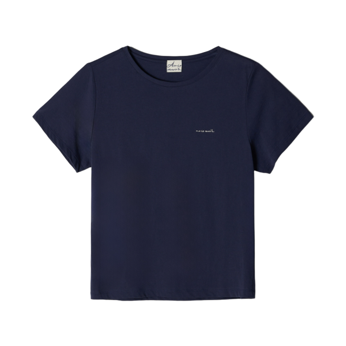 (W) 아비에무아 에센셜 오가닉 코튼 티셔츠 네이비((W) Aviemuah Essential Organic Cotton T-Shirt Navy) - 1