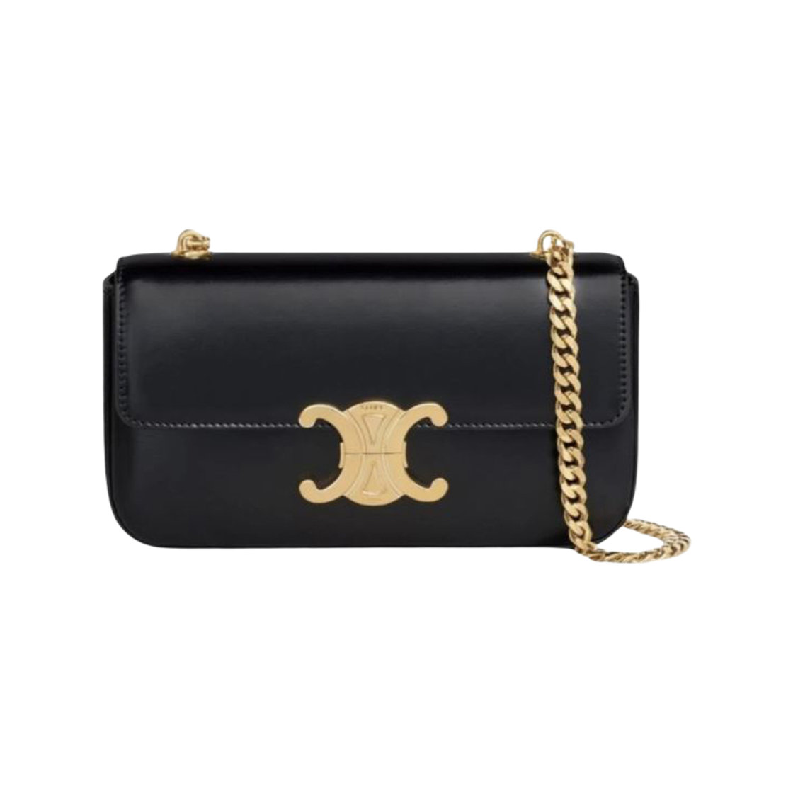 115203BF4 38NO [20% 쿠폰] Celine Chain Shoulder Bag Claude in Shiny Calfskin Black