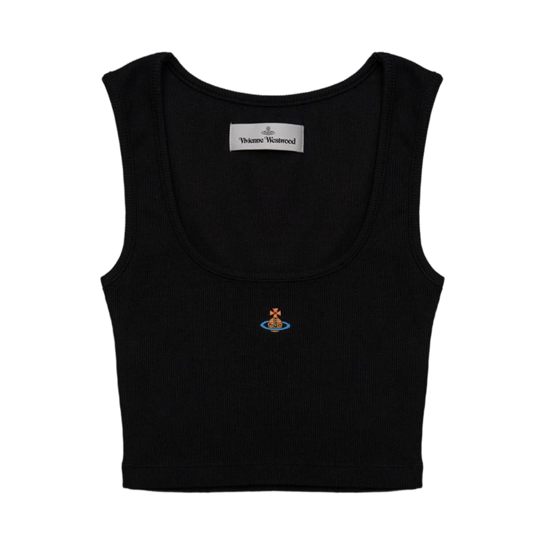 1G010011-J009C-N401 (W) Vivienne Westwood Cropped Rib Top Black