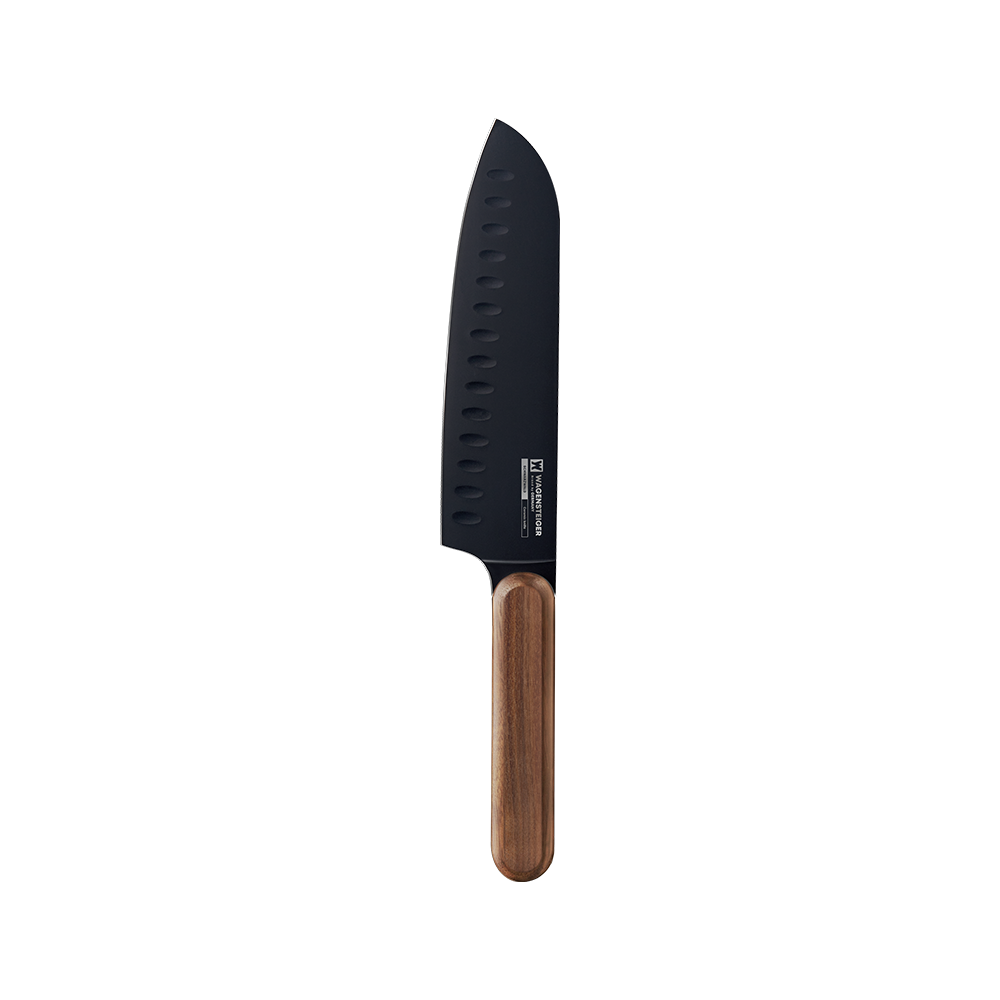 WA0859 Wagensteiger Schwarzwald Stainless Steel Ceramic Coated Santoku Knife with Wood Handle (7-Inch)