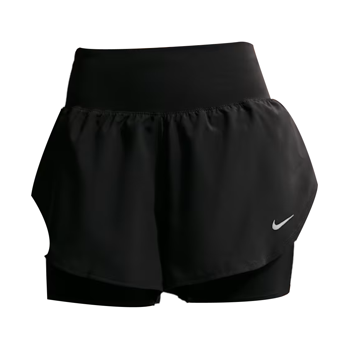 IF1498-010 (W) Nike Flow Dri-Fit High-Waisted 2-In-1 Running Shorts Black - Asia