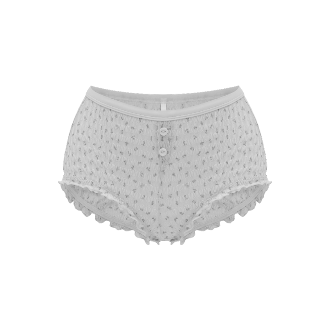 DW-PY-26S-02_IV Dorosiwa Prairie Flower Wrinkle Shorts - Ivory