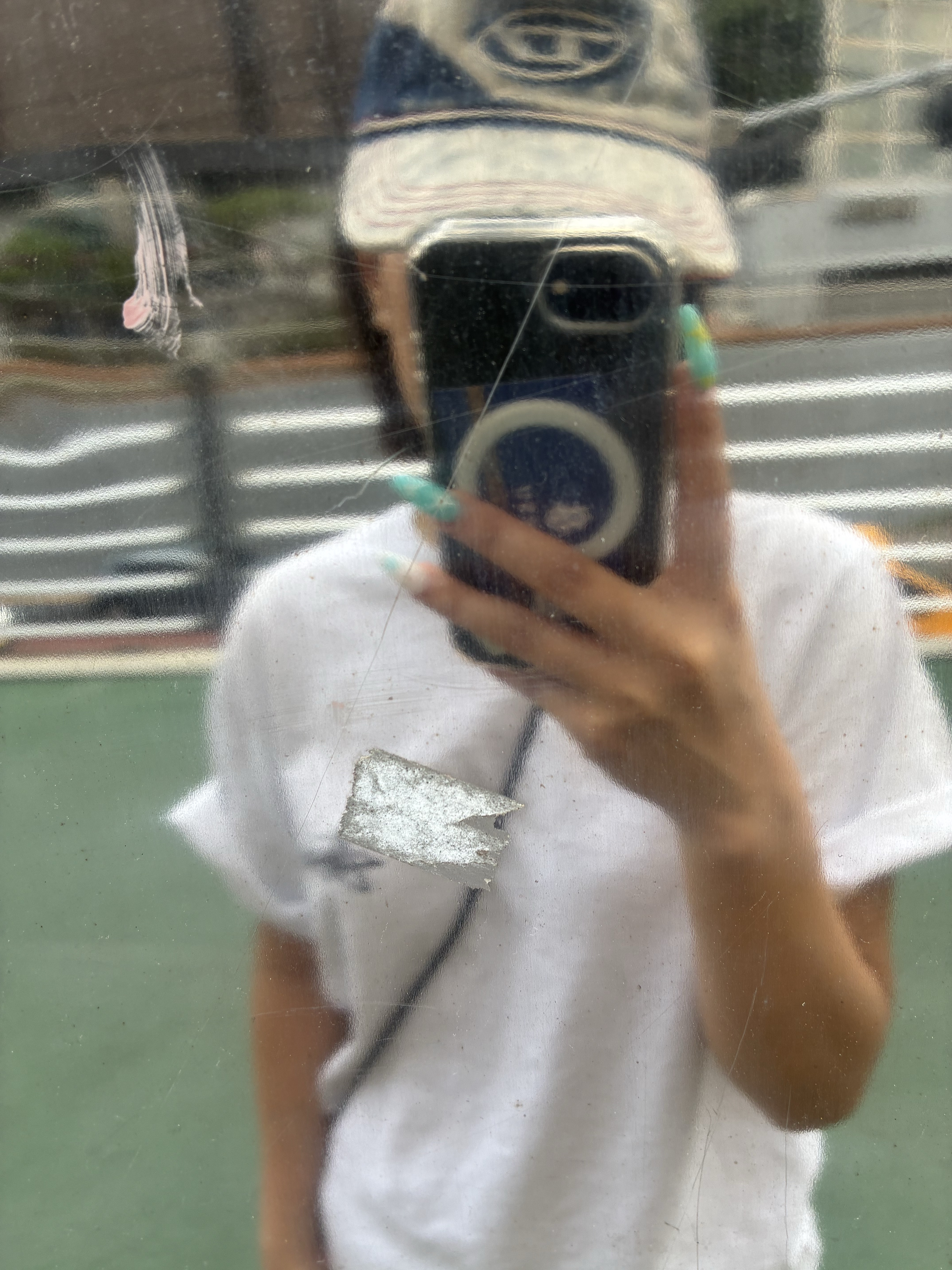 Diesel C-Seymon Treated Denim Baseball Cap Blue White 착용 스타일