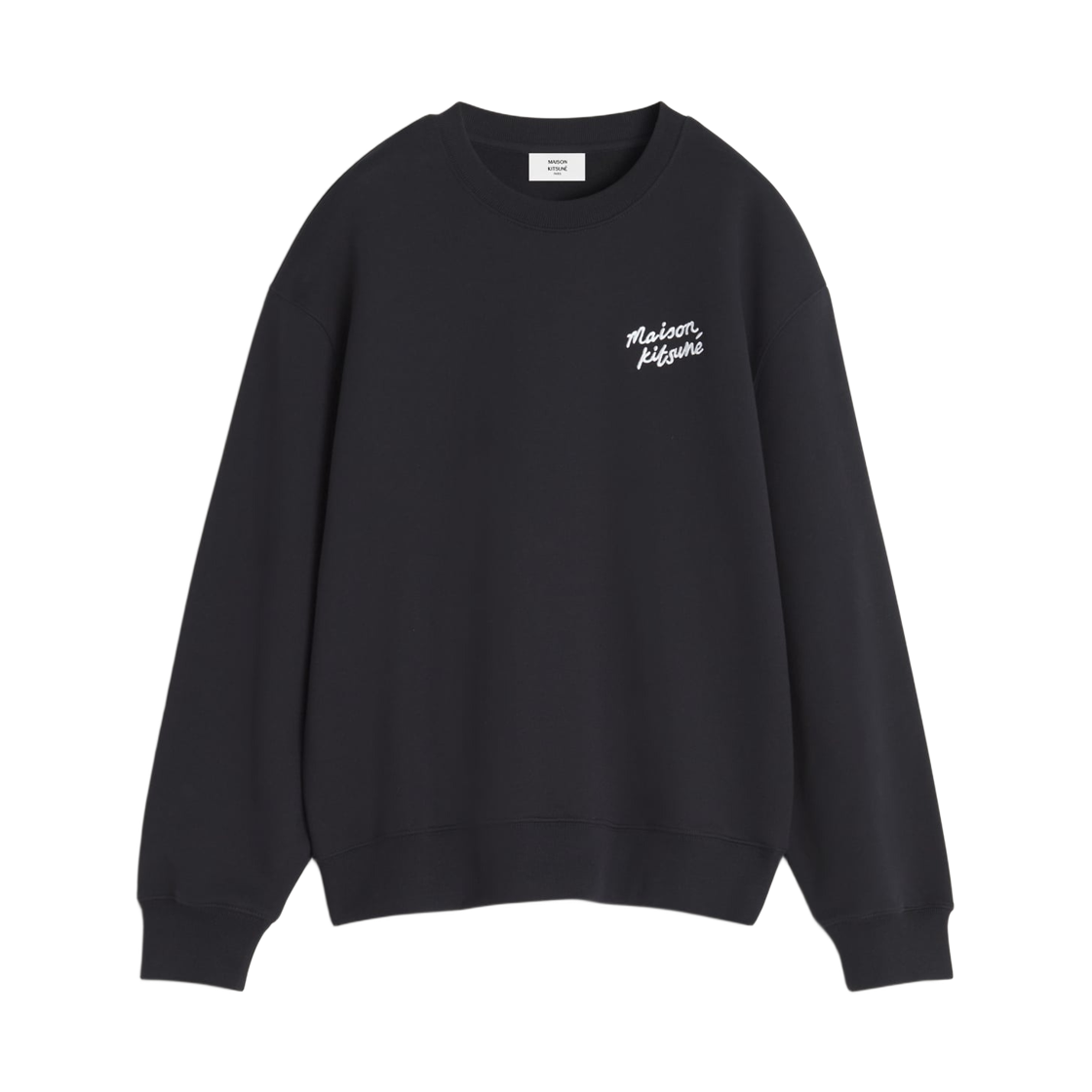 MM00315KM0341-O197 Maison Kitsune Handwriting Comfort Sweatshirt Black White