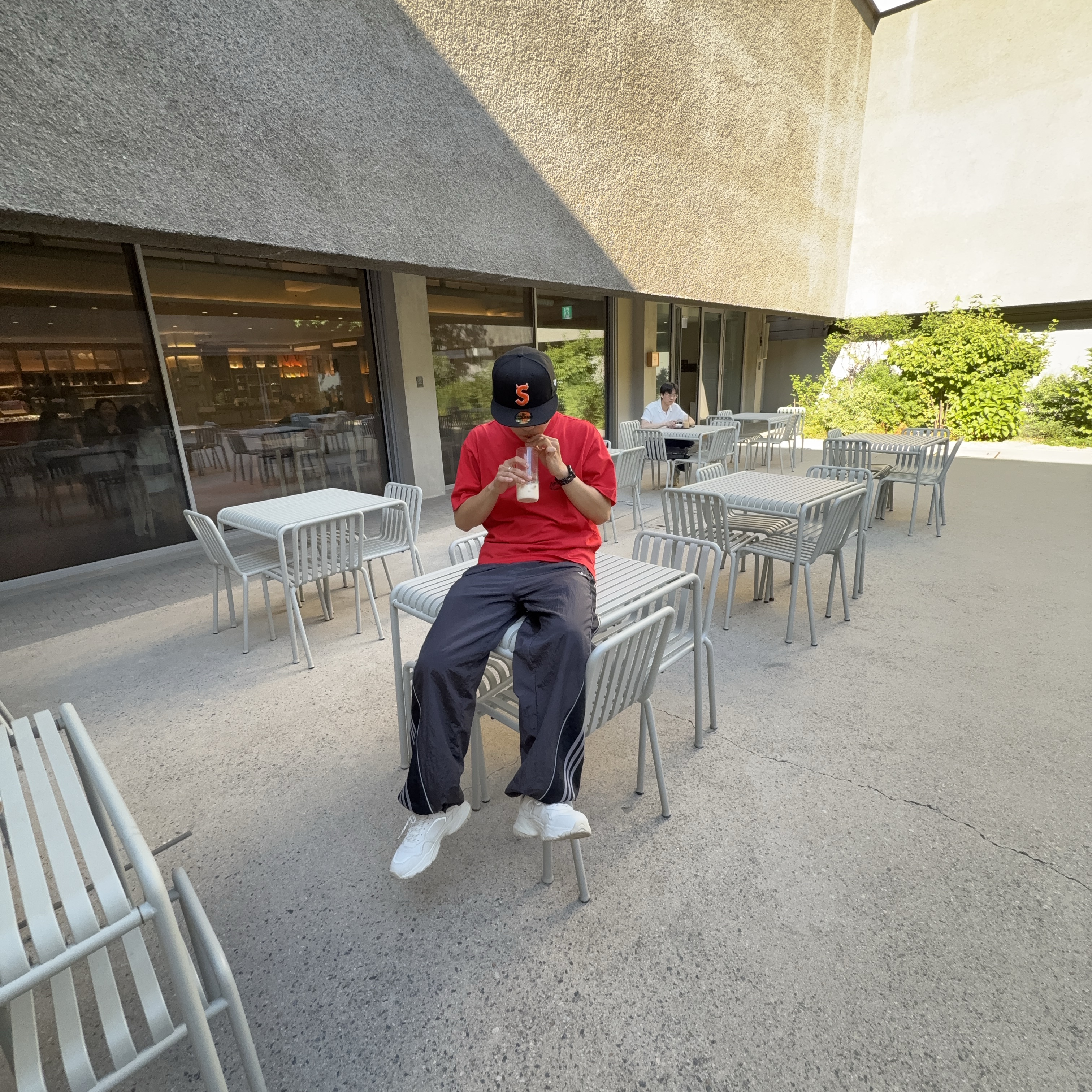 Adidas Adilenium 5.0 Track Pants Black - KR Sizing, Palace Grand Master T-Shirt Truest Red - 25FW 착용 스타일 - 1