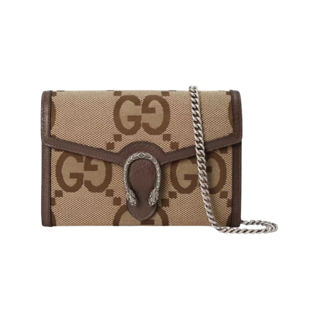 401231 UKMBN 2572 [25% 쿠폰] [12% 쿠폰] Gucci Dionysus Jumbo GG Chain Wallet Camel Ebony